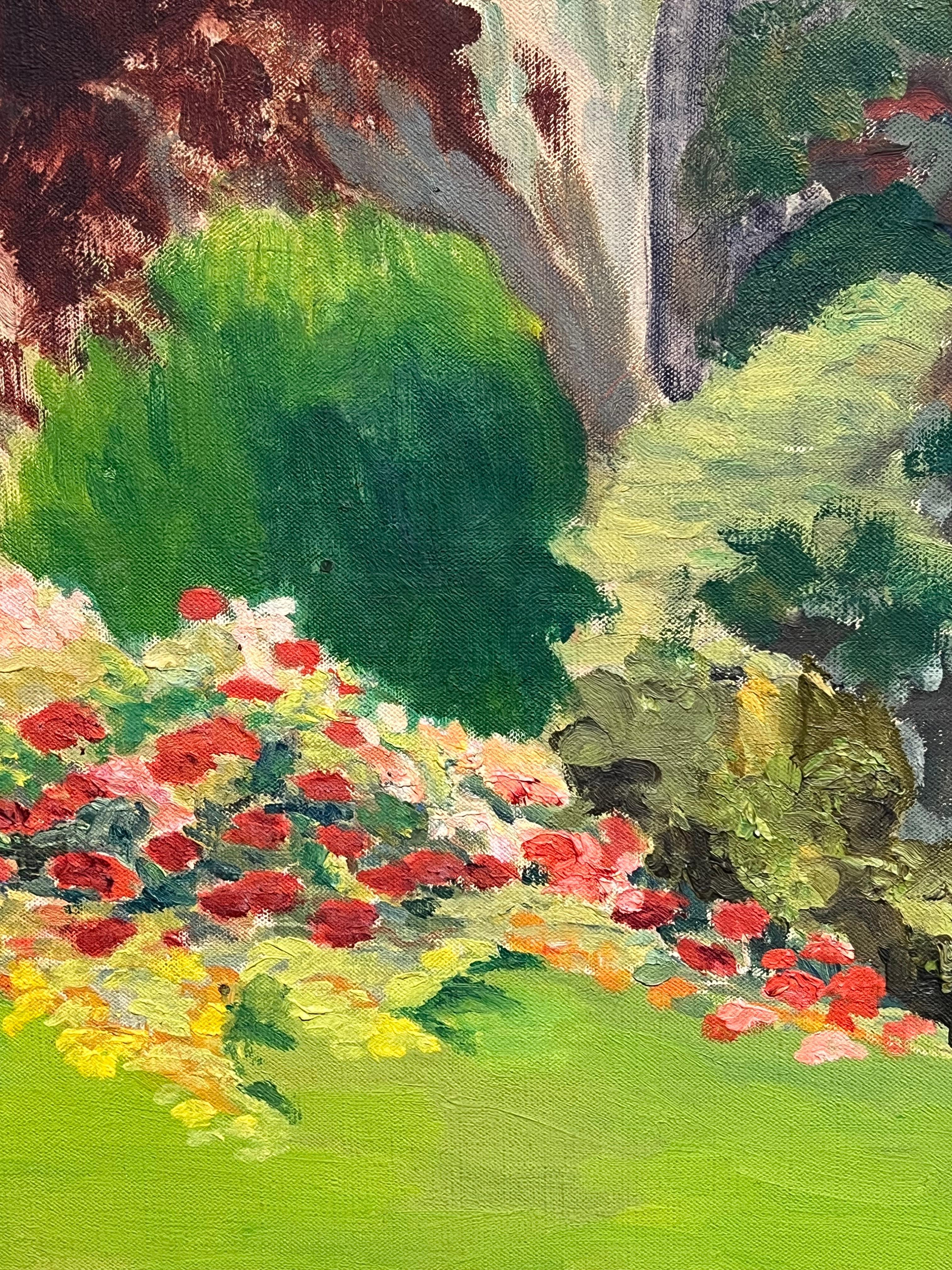 Garden Bliss
by Marcelle Weill (French, b.1900)
signed oil on canvas, unframed
exhibition label verso with the artists Parisian address and title of work
canvas : 24 x 29 inches
Provenance: private collection, France
Condition: very good