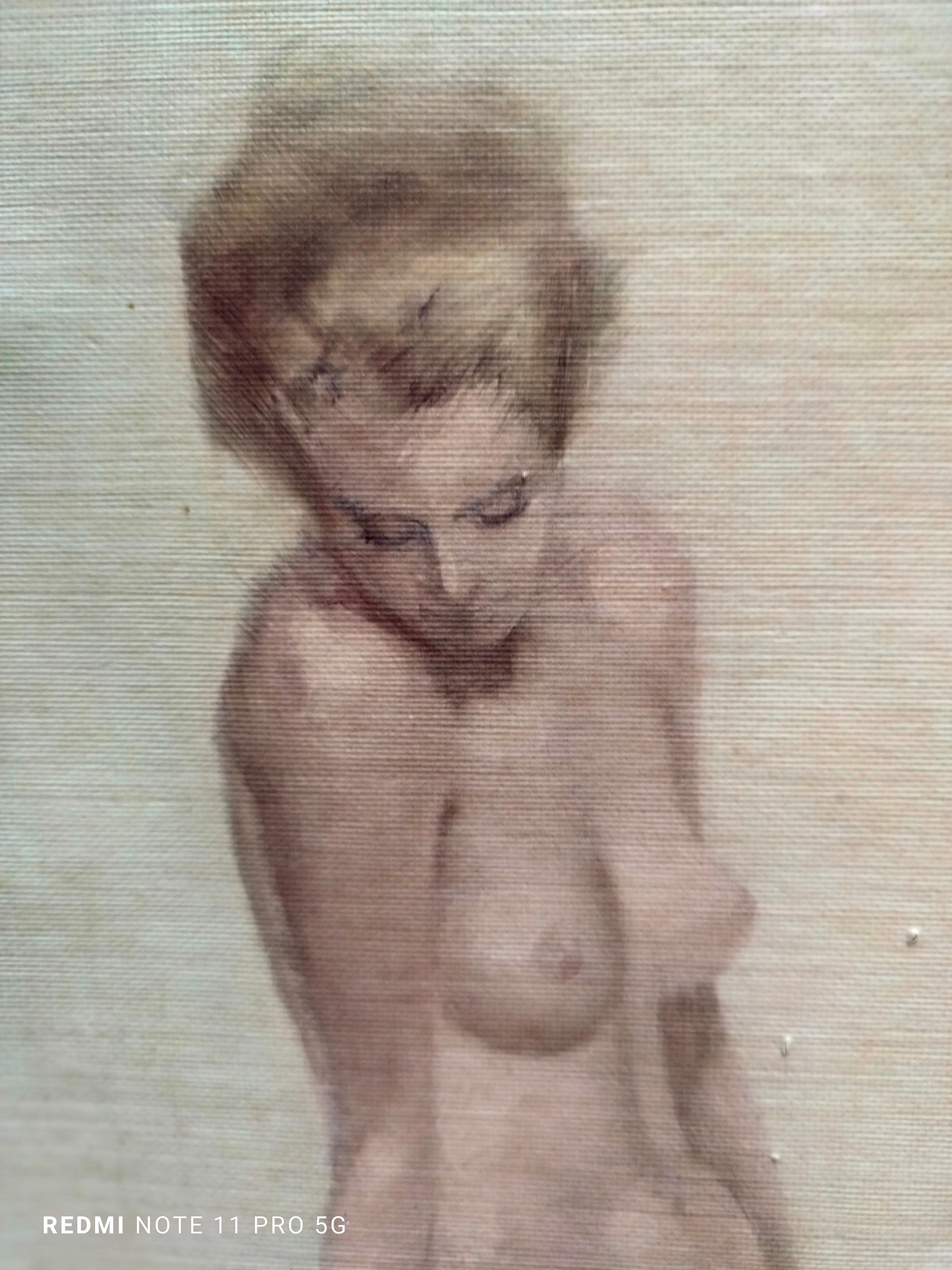 NUDO OF WOMAN - giclee print on canvas - Modern Print by Marcello Cassinari Vettor