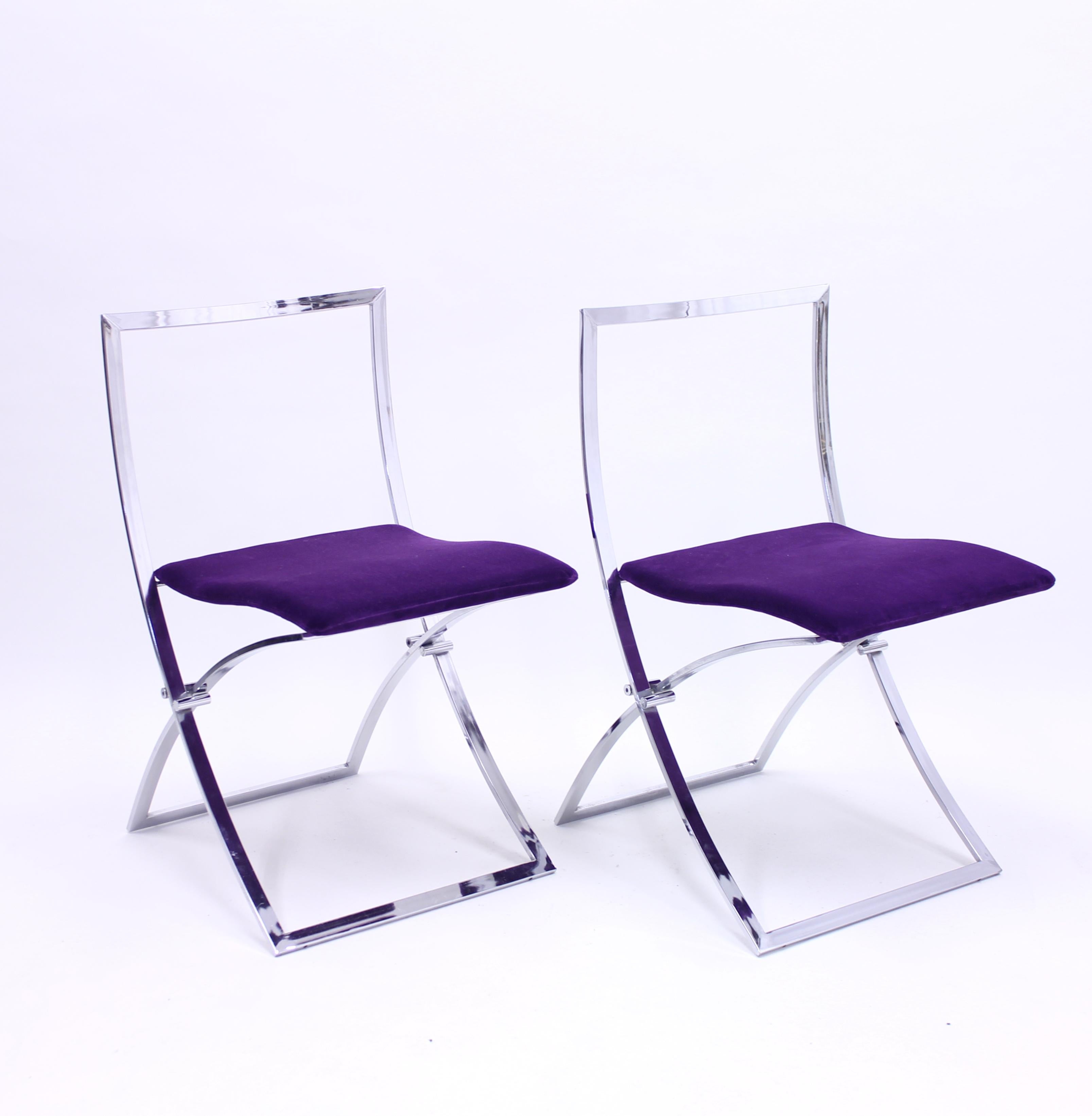 Italian Marcello Cuneo, Pair of Luisa Chairs for Mobel Italia, 1970s