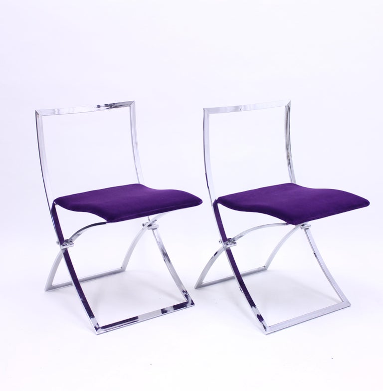 Italian Marcello Cuneo, Pair of Luisa Chairs for Mobel Italia, 1970s