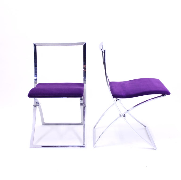Late 20th Century Marcello Cuneo, Pair of Luisa Chairs for Mobel Italia, 1970s