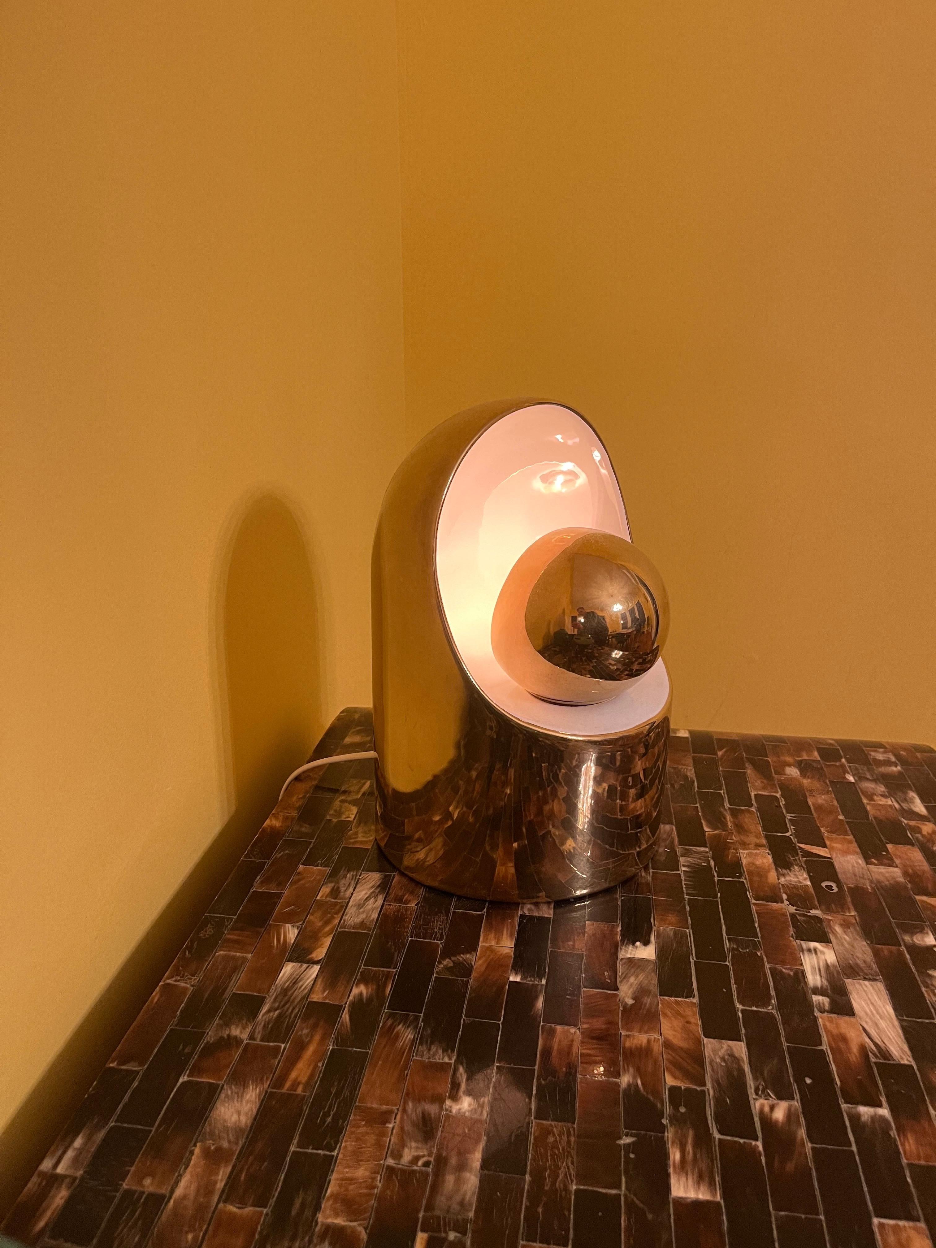Vernissé Lampe de table Marcello Cuneo, glaçure dorée, Italie, 1960 en vente