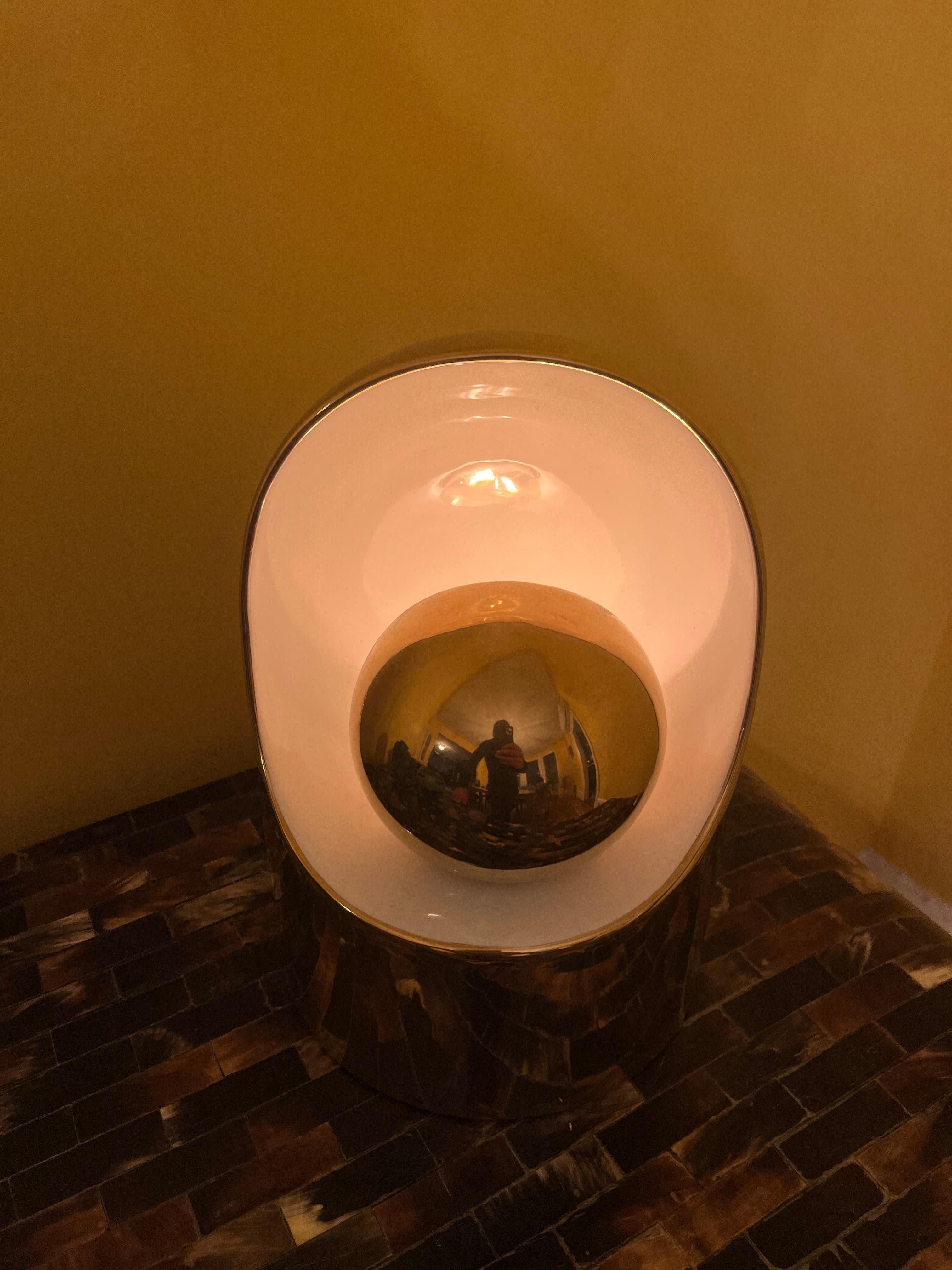 Lampe de table Marcello Cuneo, glaçure dorée, Italie, 1960 Bon état - En vente à Bronx, NY