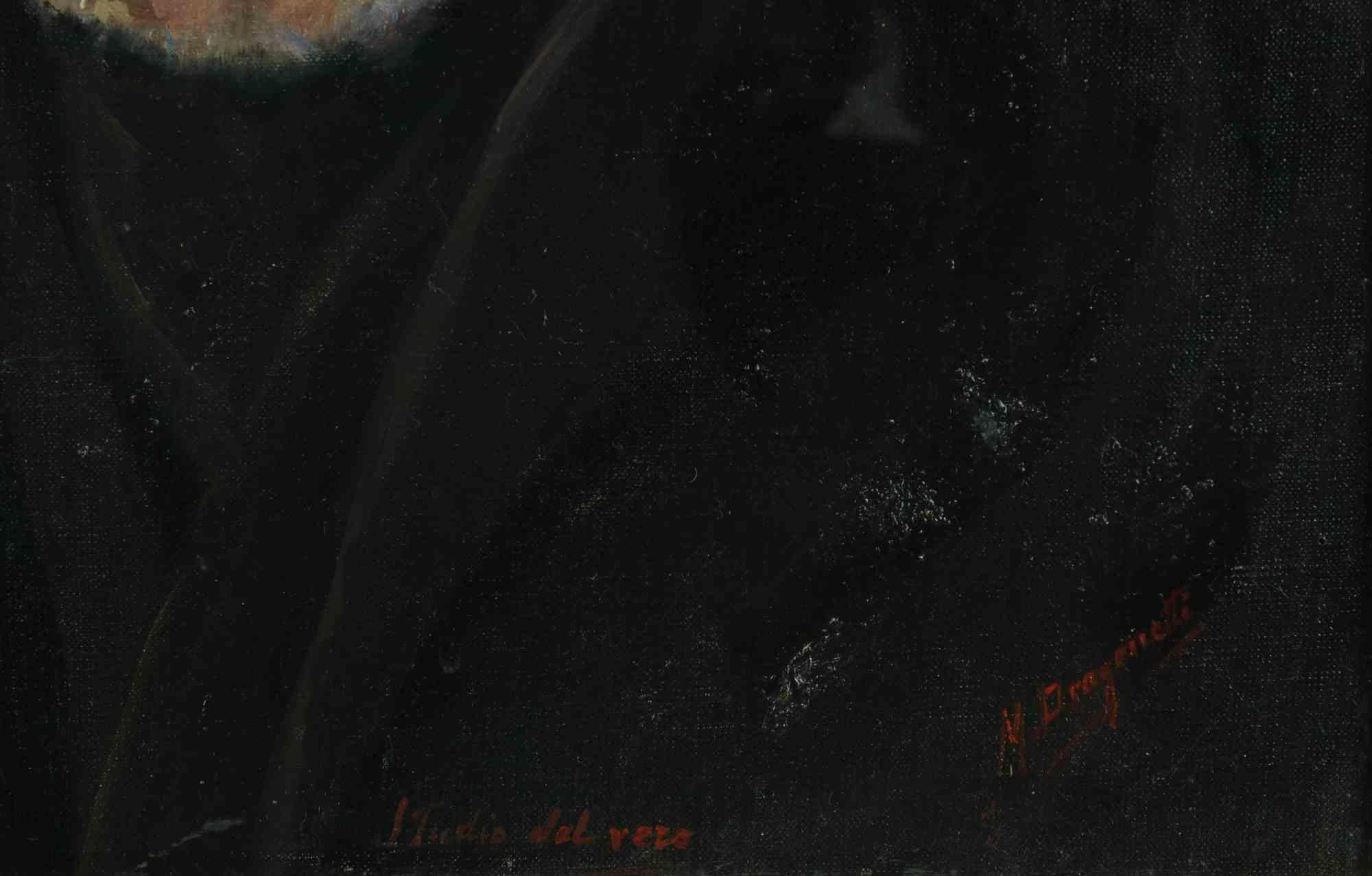 Étude de l'homme - Peinture à l'huile attribuée à Marcello Dragonetti - Fin du 19ème siècle en vente 1