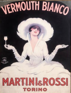Marcello Dudovich Vermouth Bianco Martini & Rossi, Torino Poster, Framed