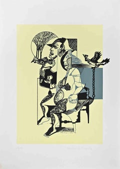 The Prison  - Original Lithograph by Marcello Ercole - 1971