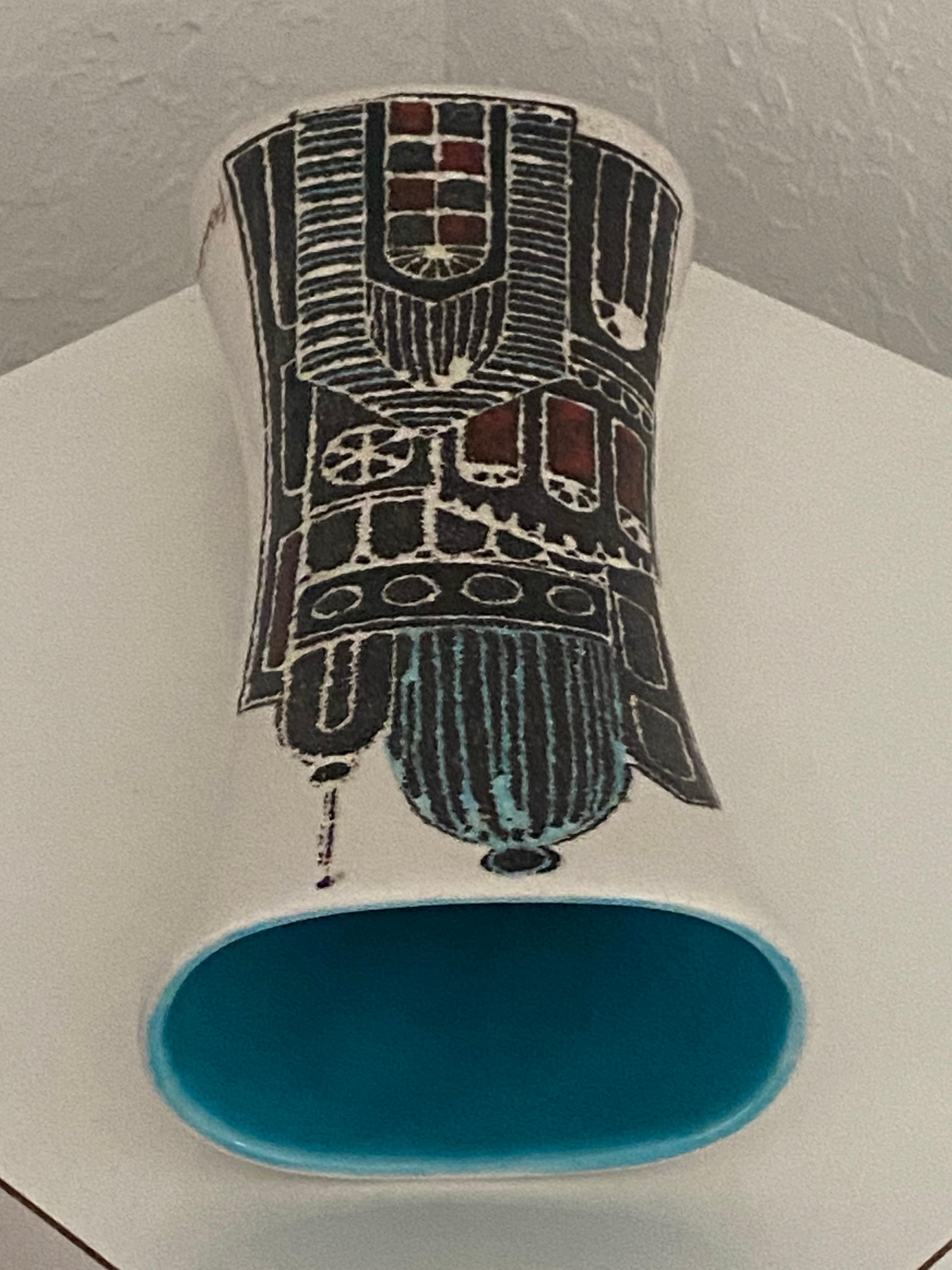 Marcello Fantoni Jarrón de cerámica de los años 60 con paisaje urbano en venta 8