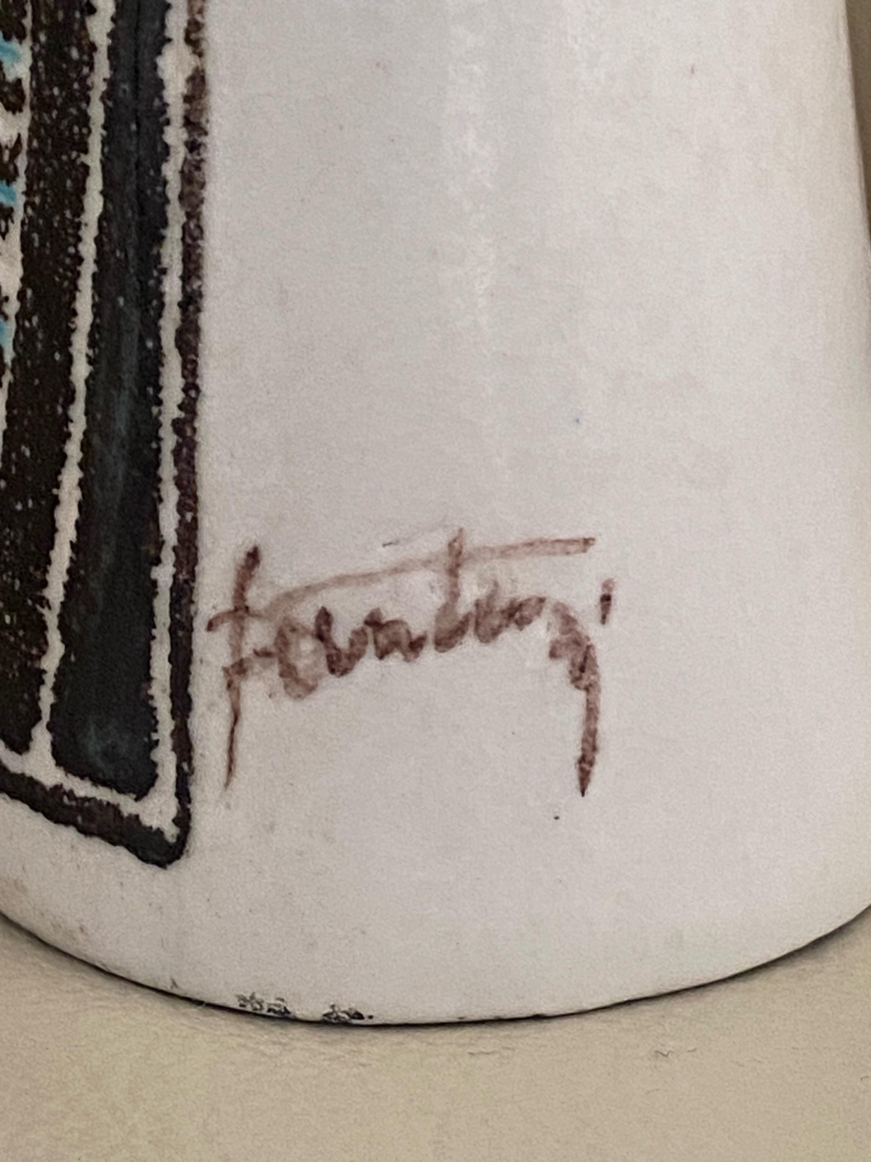 Marcello Fantoni Jarrón de cerámica de los años 60 con paisaje urbano en venta 6