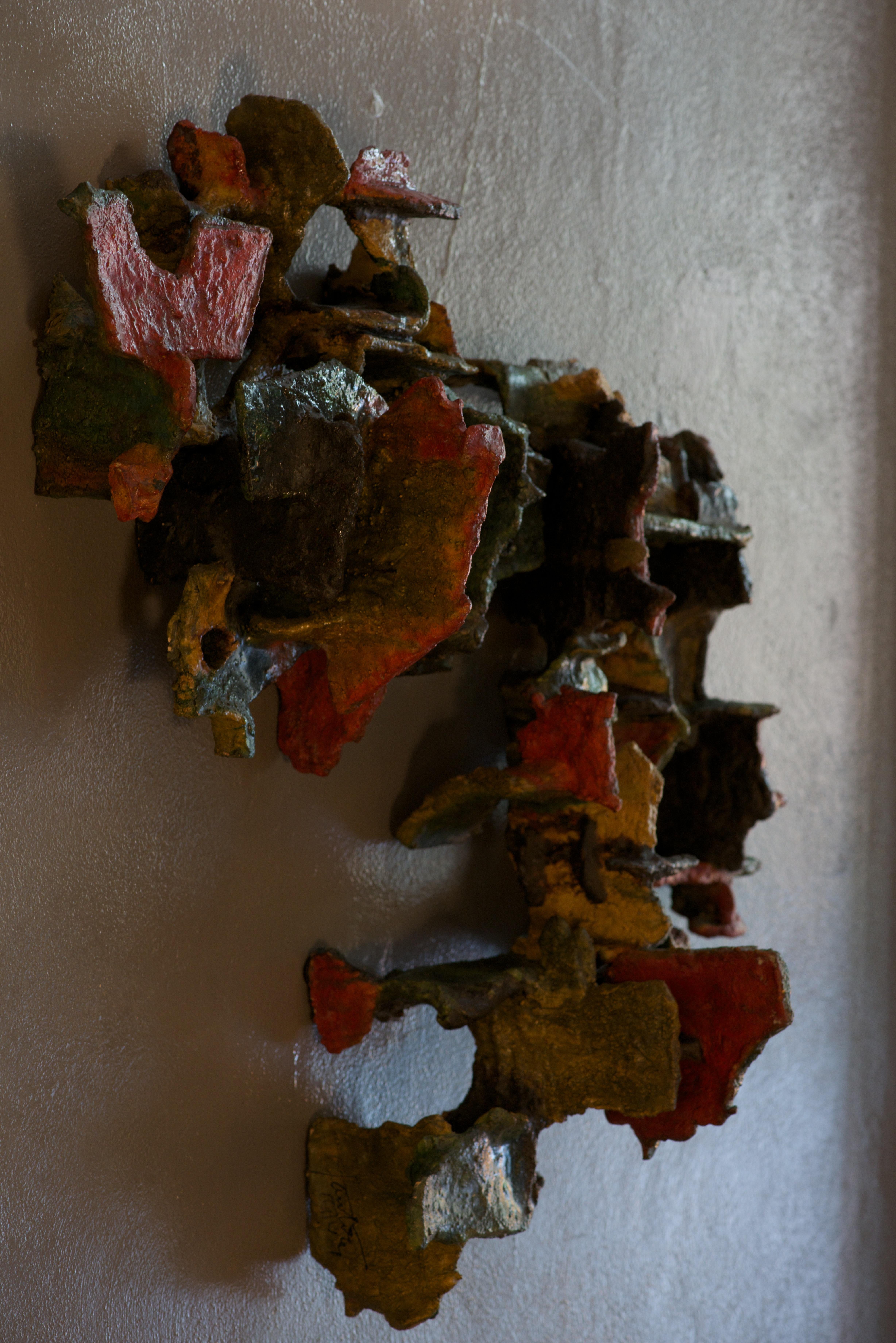 Marcello Fantoni, Abstract, Ceramic Wall Sculpture, Italy, Late 1970s For Sale 1