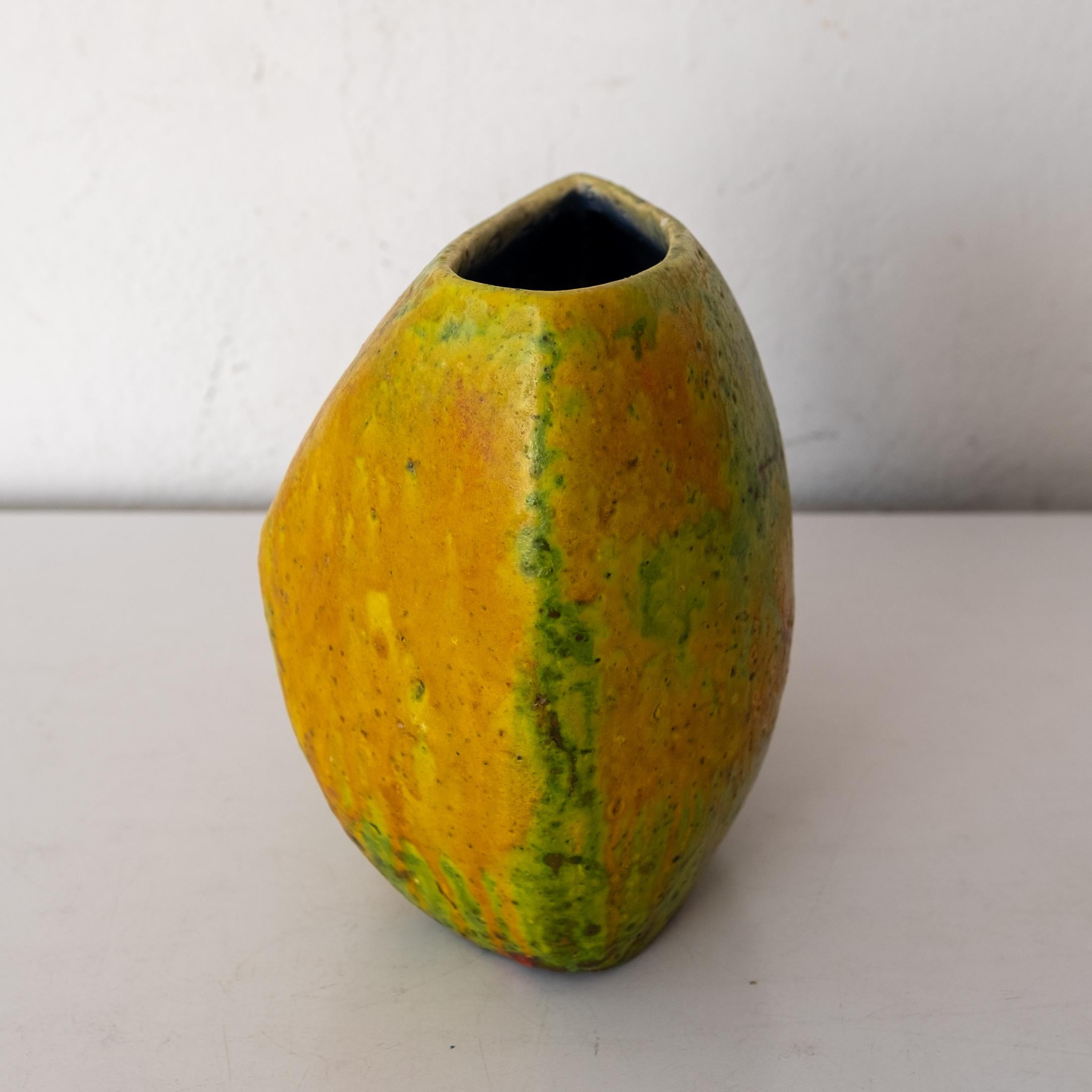 Mid-Century Modern Marcello Fantoni Asymmetrical Ceramic Vase for Raymor
