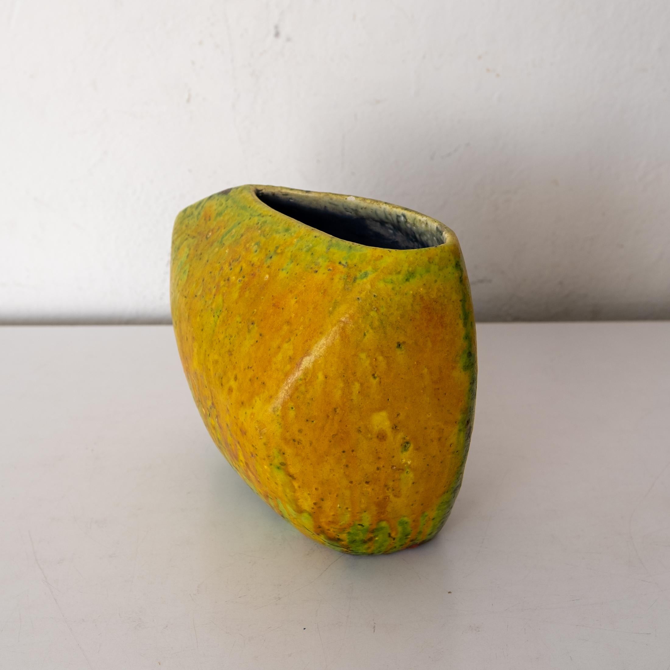 Italian Marcello Fantoni Asymmetrical Ceramic Vase for Raymor