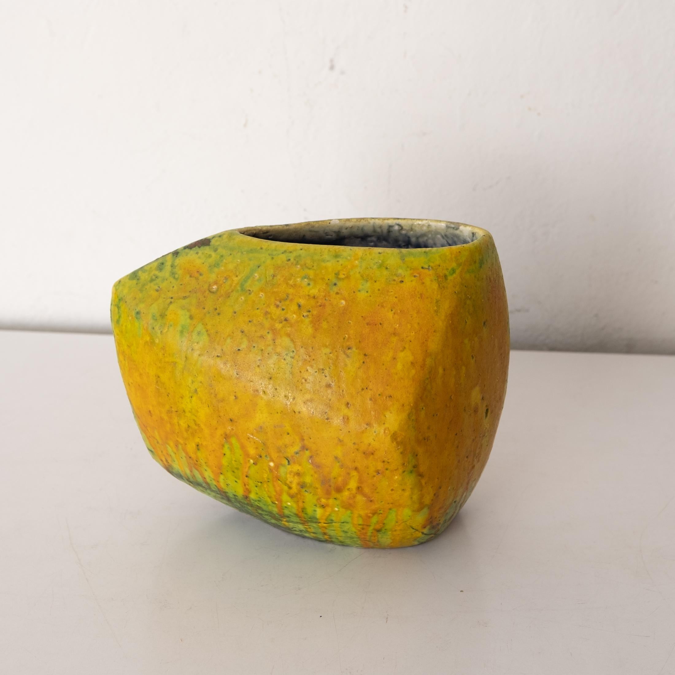 Marcello Fantoni Asymmetrical Ceramic Vase for Raymor In Good Condition In San Diego, CA