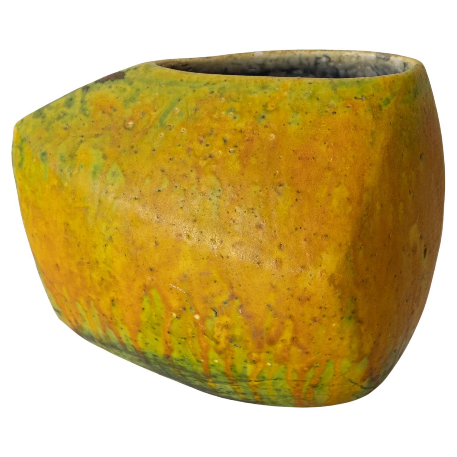 Marcello Fantoni Asymmetrical Ceramic Vase for Raymor