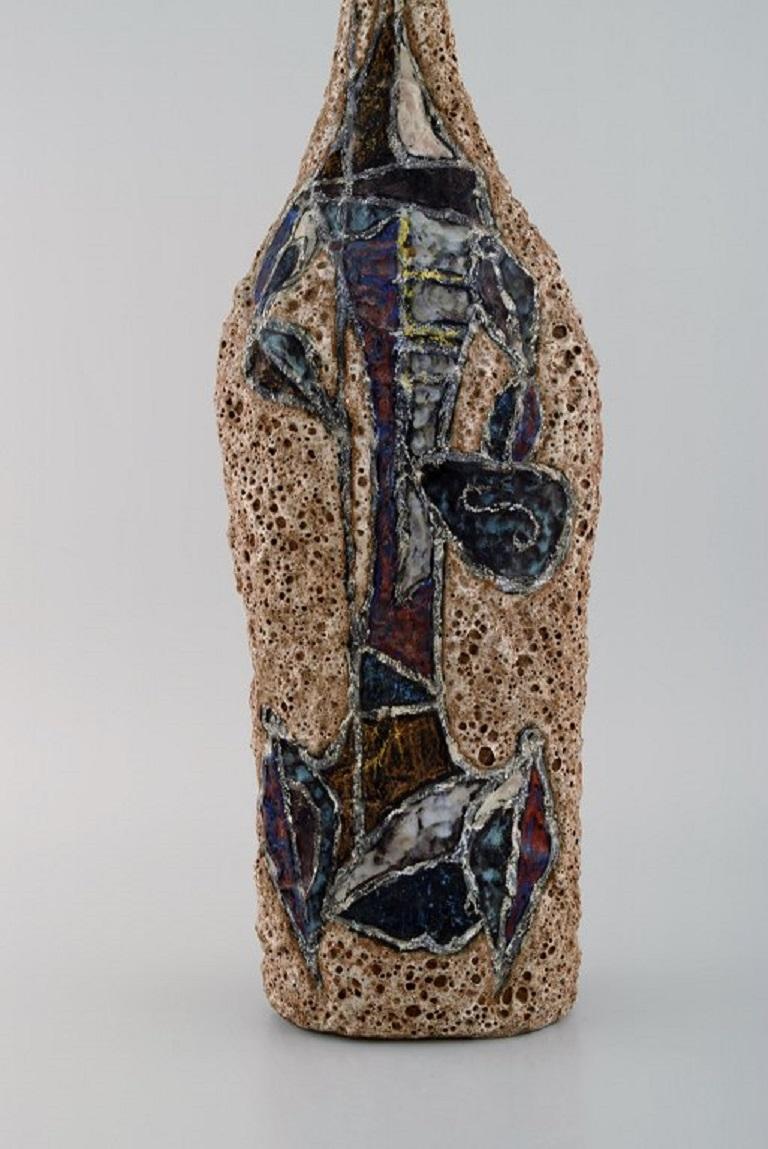 Mid-Century Modern Marcello Fantoni, Italy, Giant Unique Vase in Glazed Stoneware