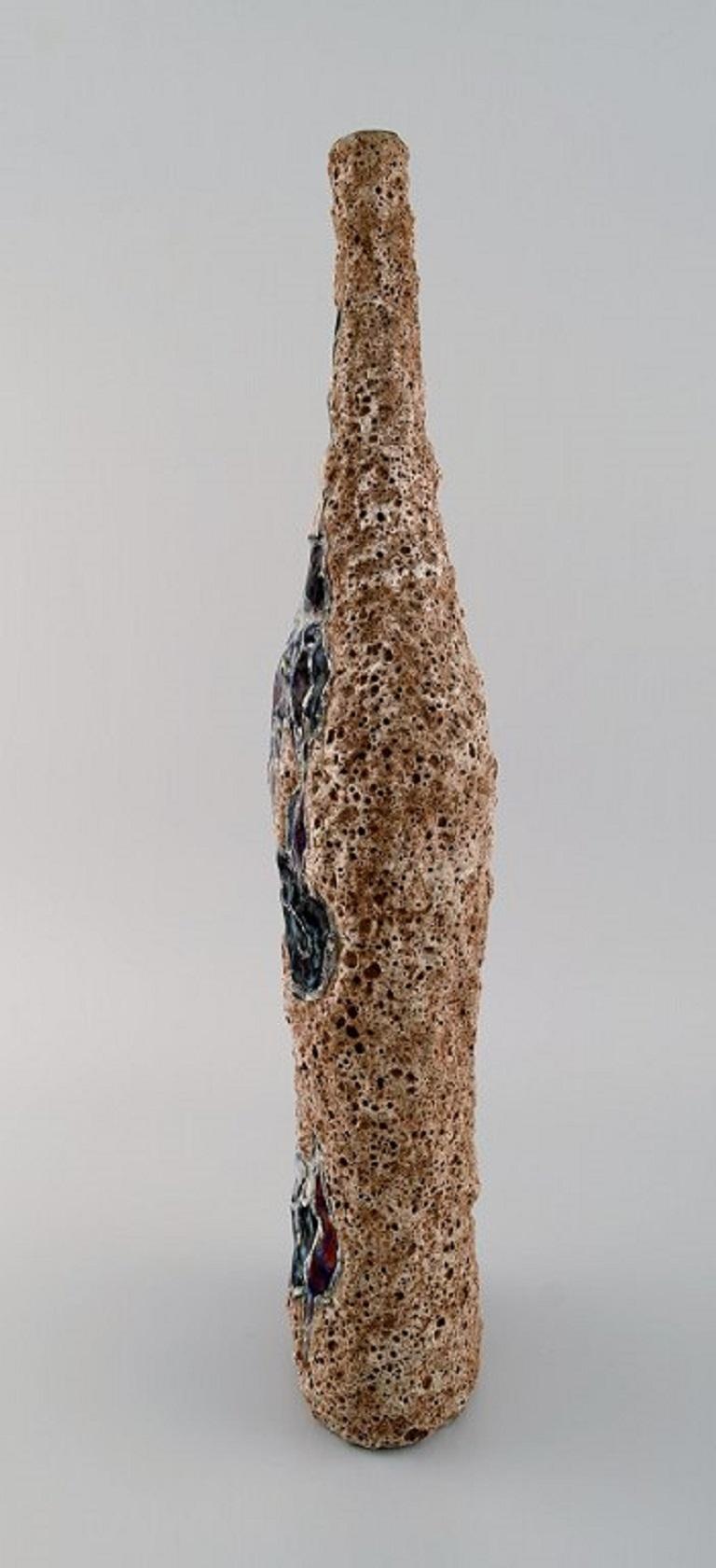 Italian Marcello Fantoni, Italy, Giant Unique Vase in Glazed Stoneware