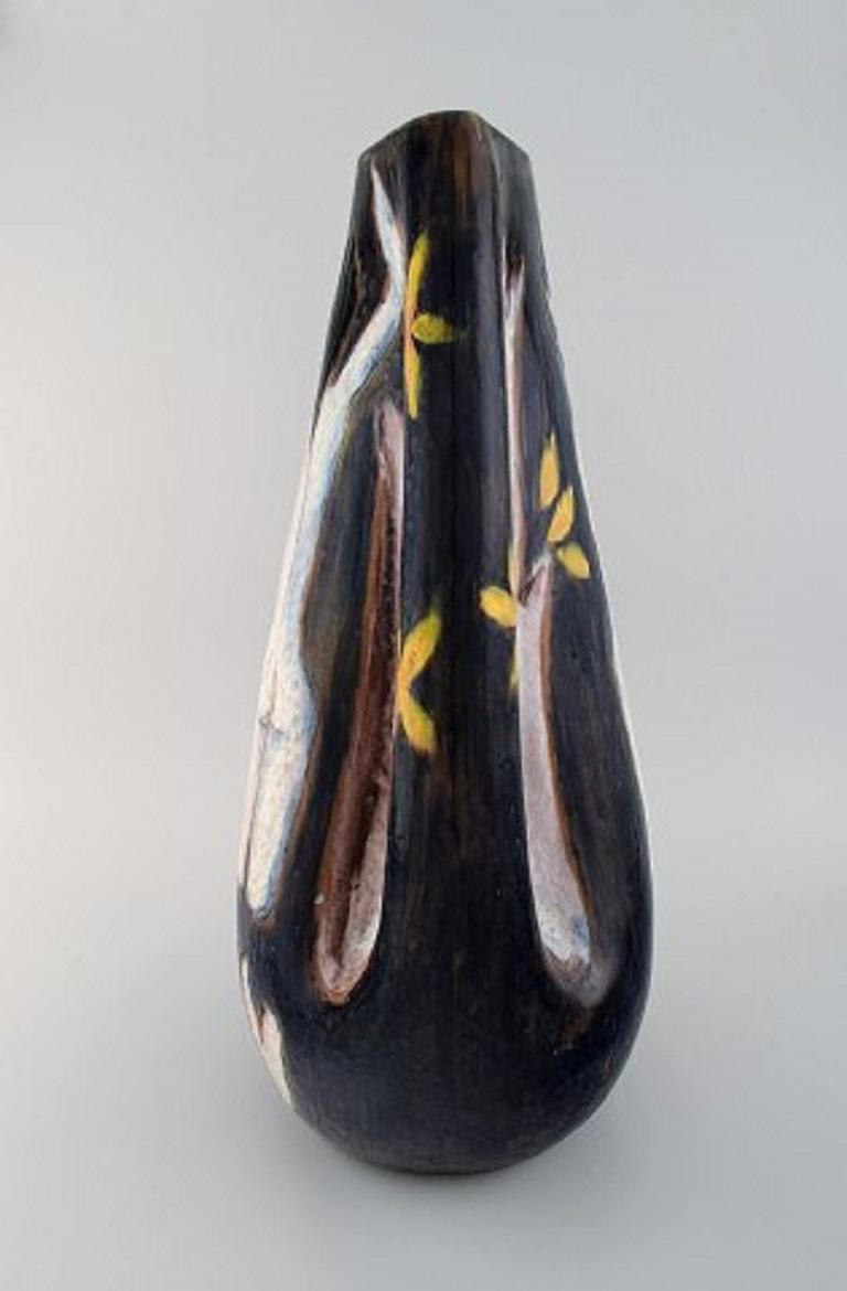 Marcello Fantoni, Italy, Large Floor Vase in Hand Painted Ceramics In Excellent Condition In Copenhagen, DK