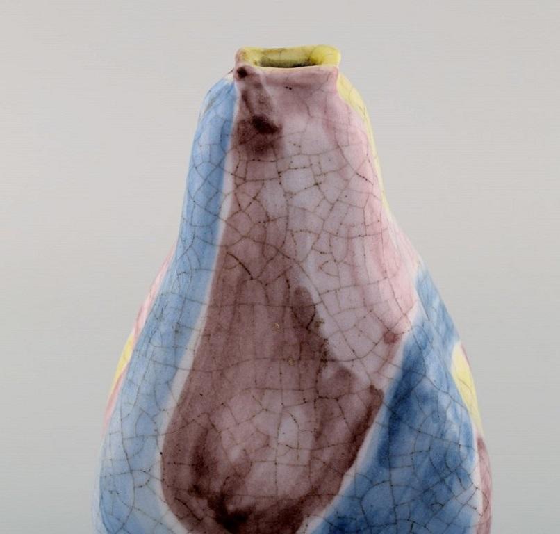 Mid-Century Modern Marcello Fantoni, Italy, Unique Vase in Glazed Ceramics, 1960's For Sale