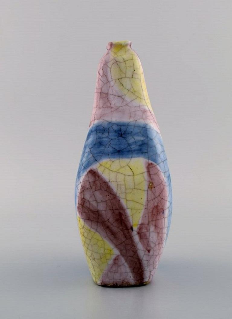 Mid-20th Century Marcello Fantoni, Italy, Unique Vase in Glazed Ceramics, 1960's For Sale