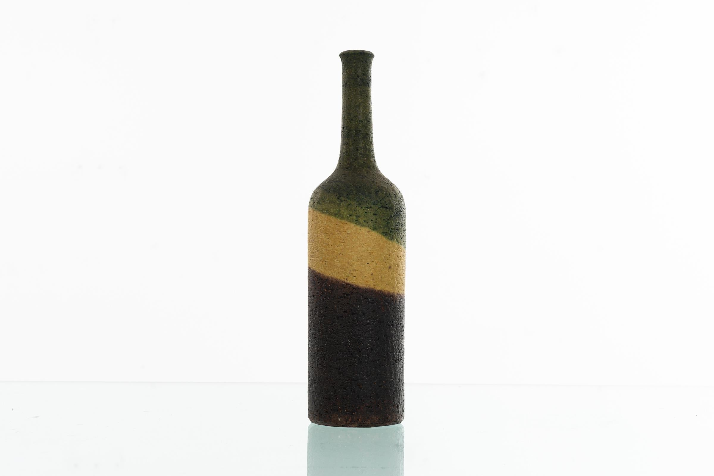Marcello Fantoni for Raymor tricolor glazed vase.