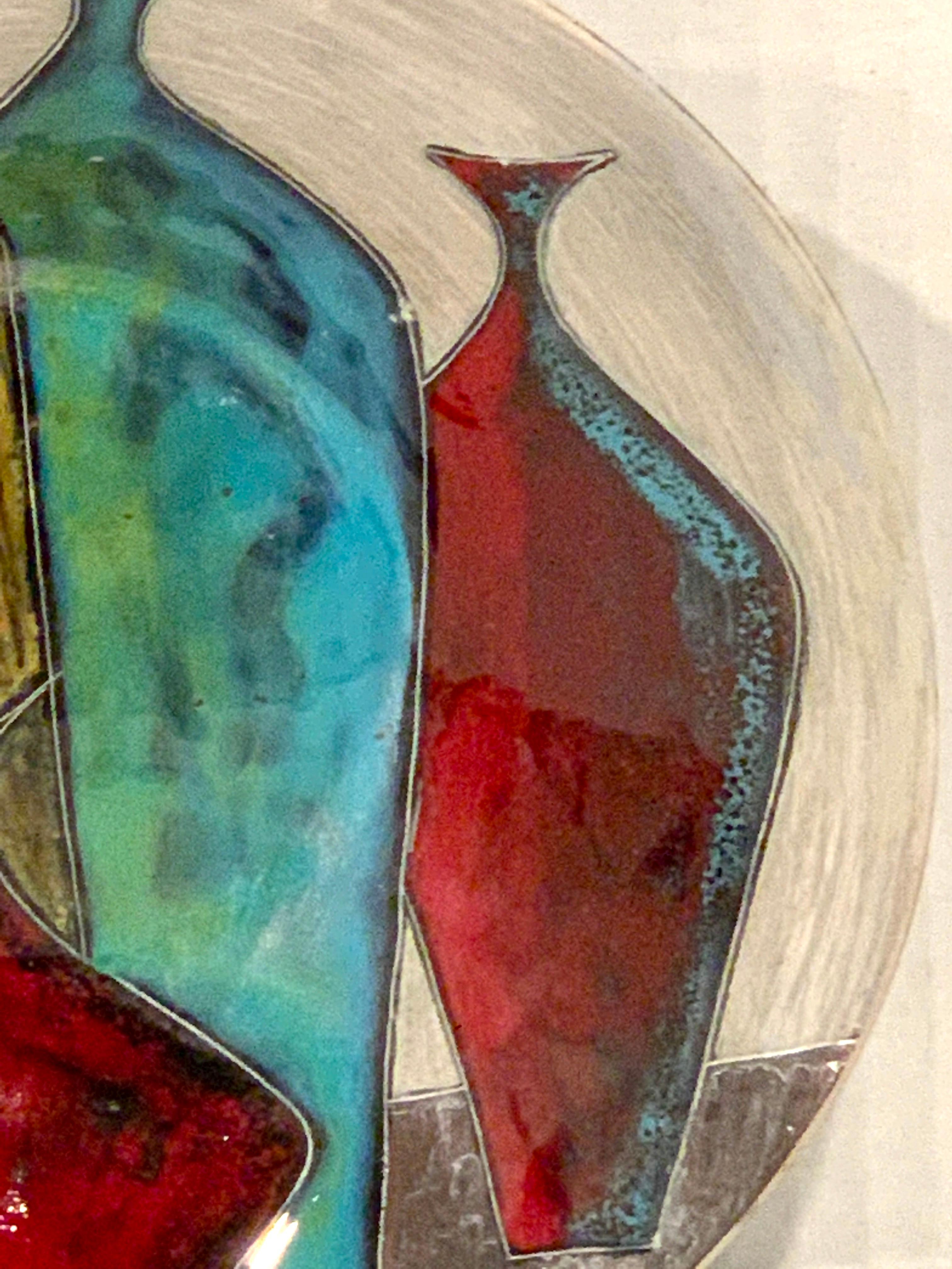 Schale von Marcello Fantoni, dekoriert mit einem Stillleben italienischer Vasen (Moderne der Mitte des Jahrhunderts) im Angebot