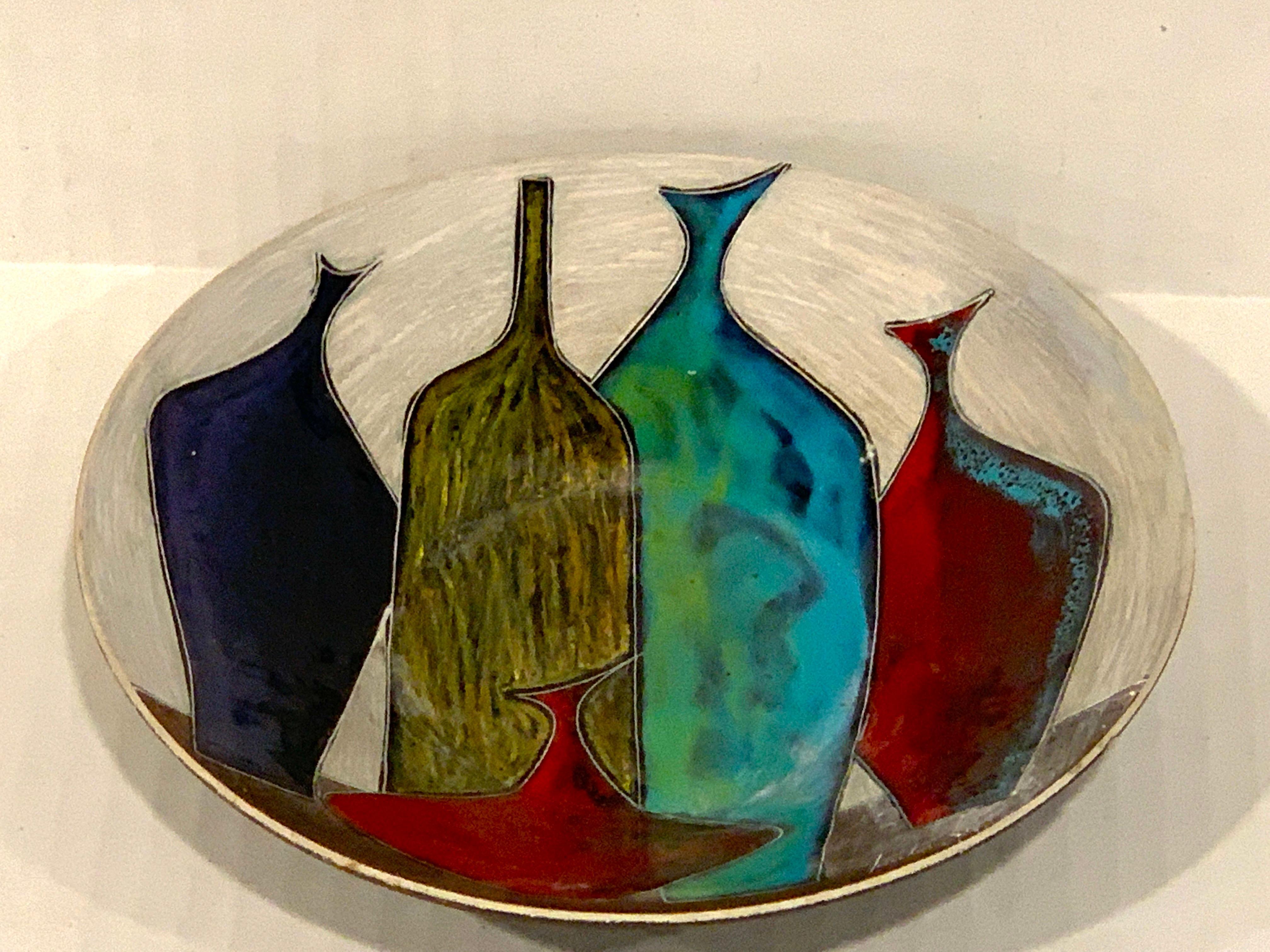 Schale von Marcello Fantoni, dekoriert mit einem Stillleben italienischer Vasen im Angebot 1