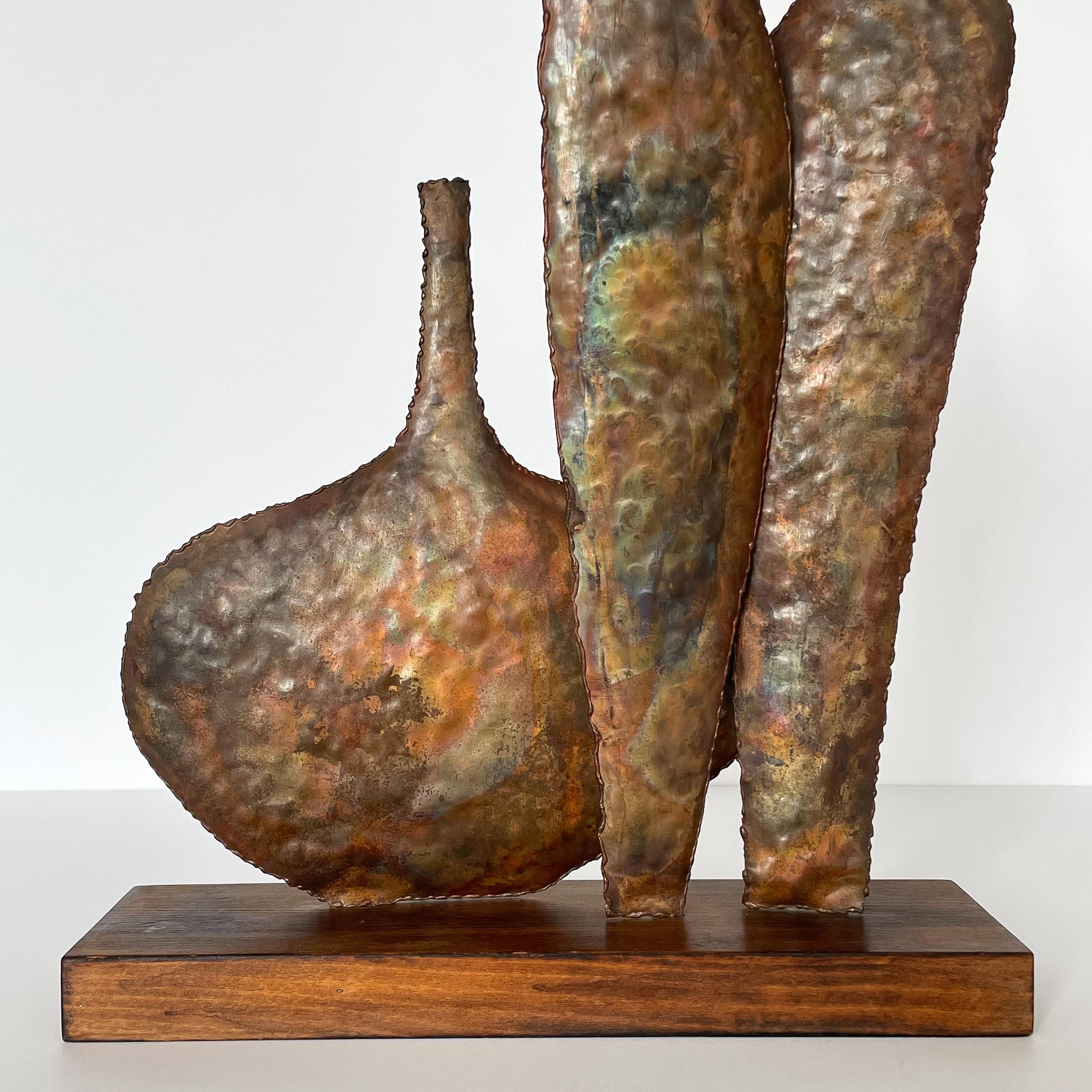Mid-Century Modern Marcello Fantoni Brutalist Copper Bottle Sculpture