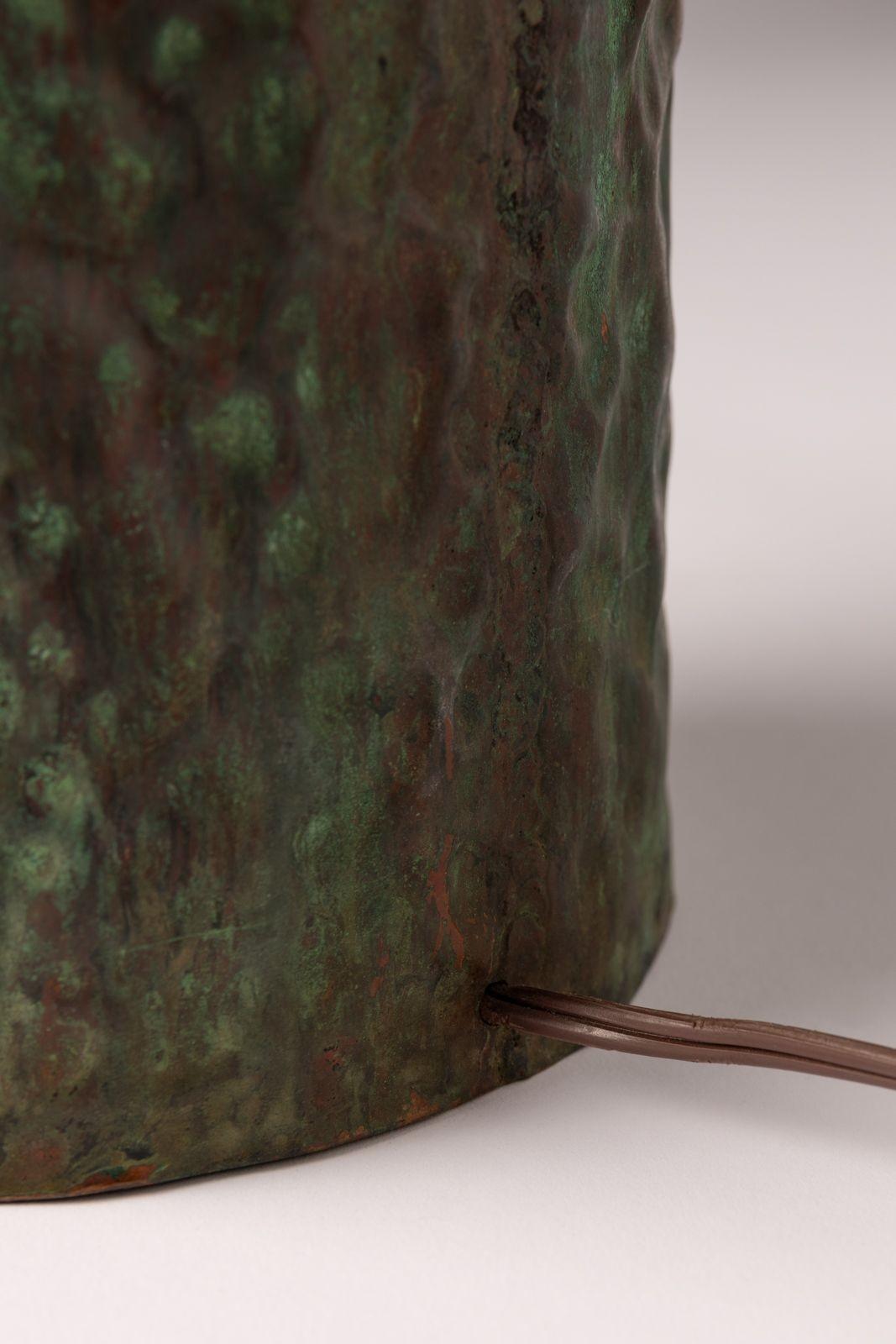 Marcello Fantoni Lámpara de sobremesa brutalista de cobre con pátina de verdigris Años 60 Cobre en venta