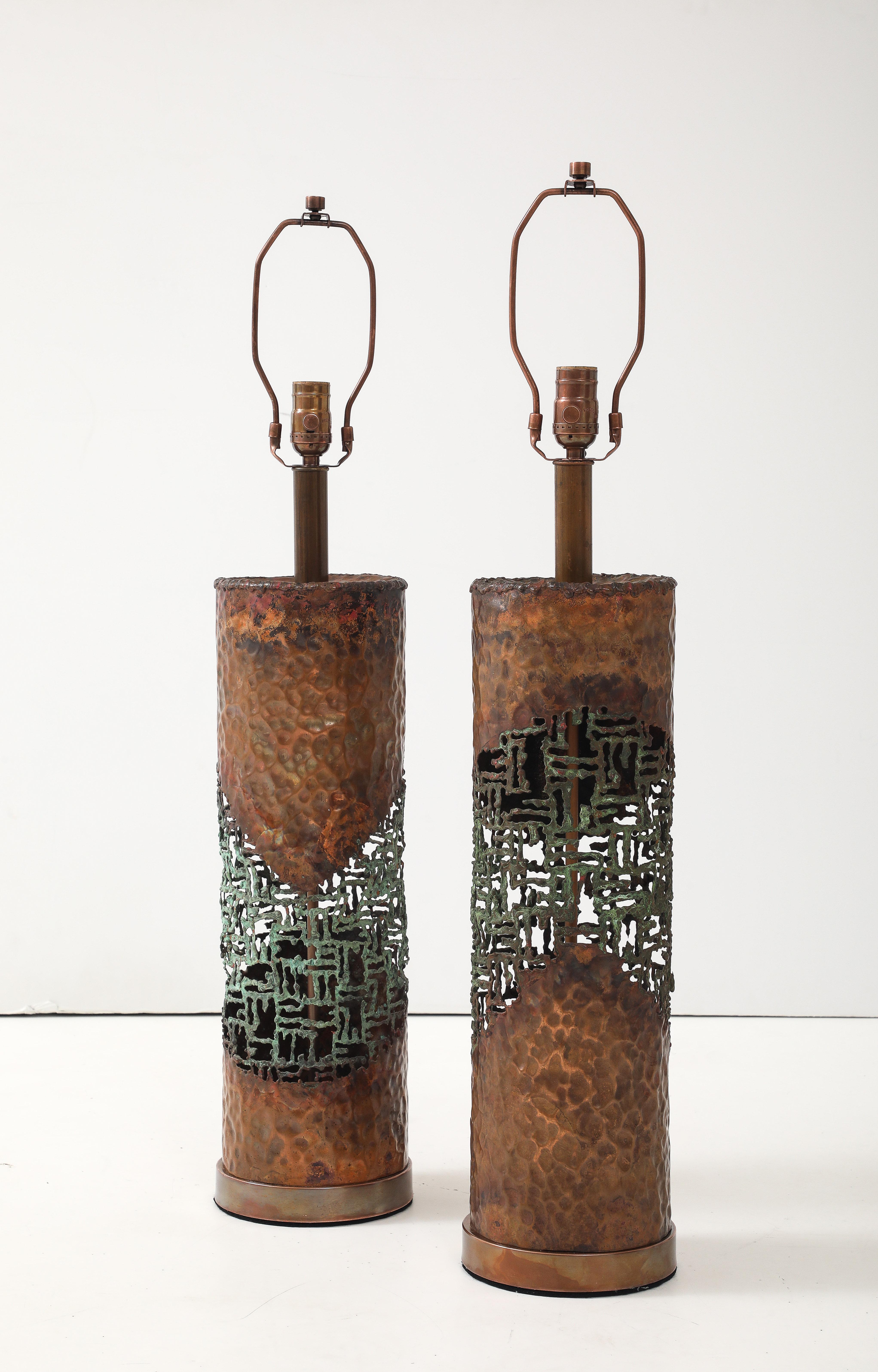 Mid-Century Modern Marcello Fantoni Lampes Brutalistes en vente