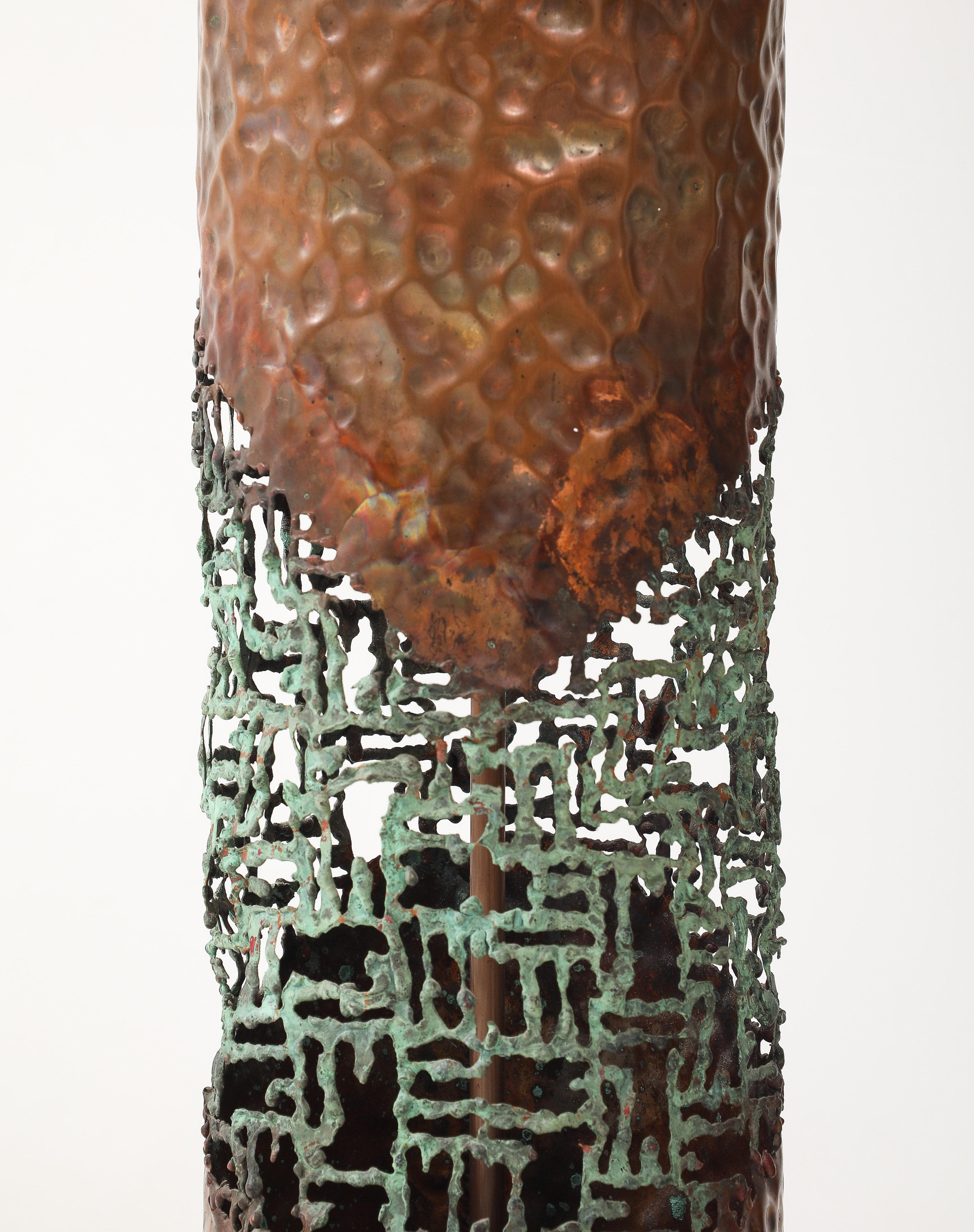 Cuivre Marcello Fantoni Lampes Brutalistes en vente