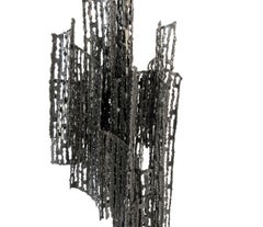 Marcello Fantoni Brutalist Sculptural Metal Lamp, circa 1950s