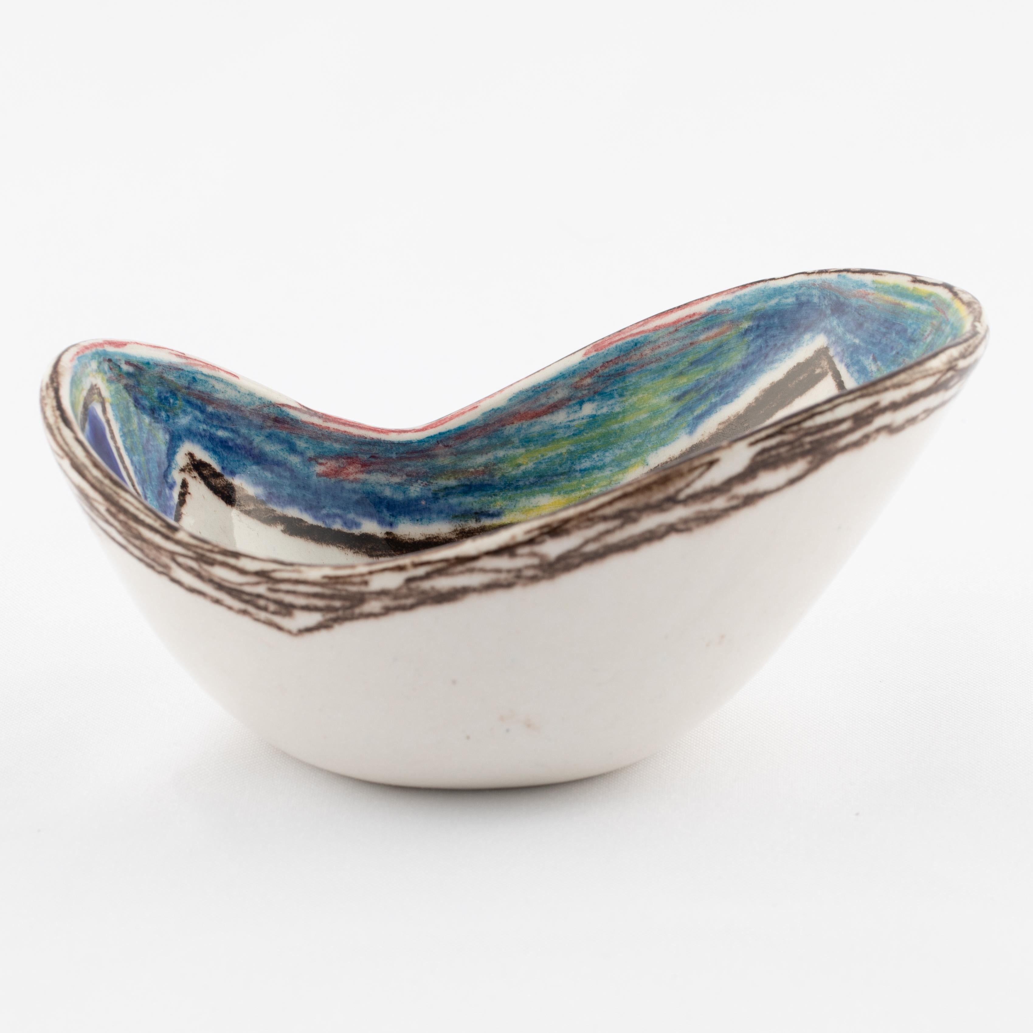 Marcello Fantoni Ceramic Bowl with Abstract Design, circa 1960s For Sale 2