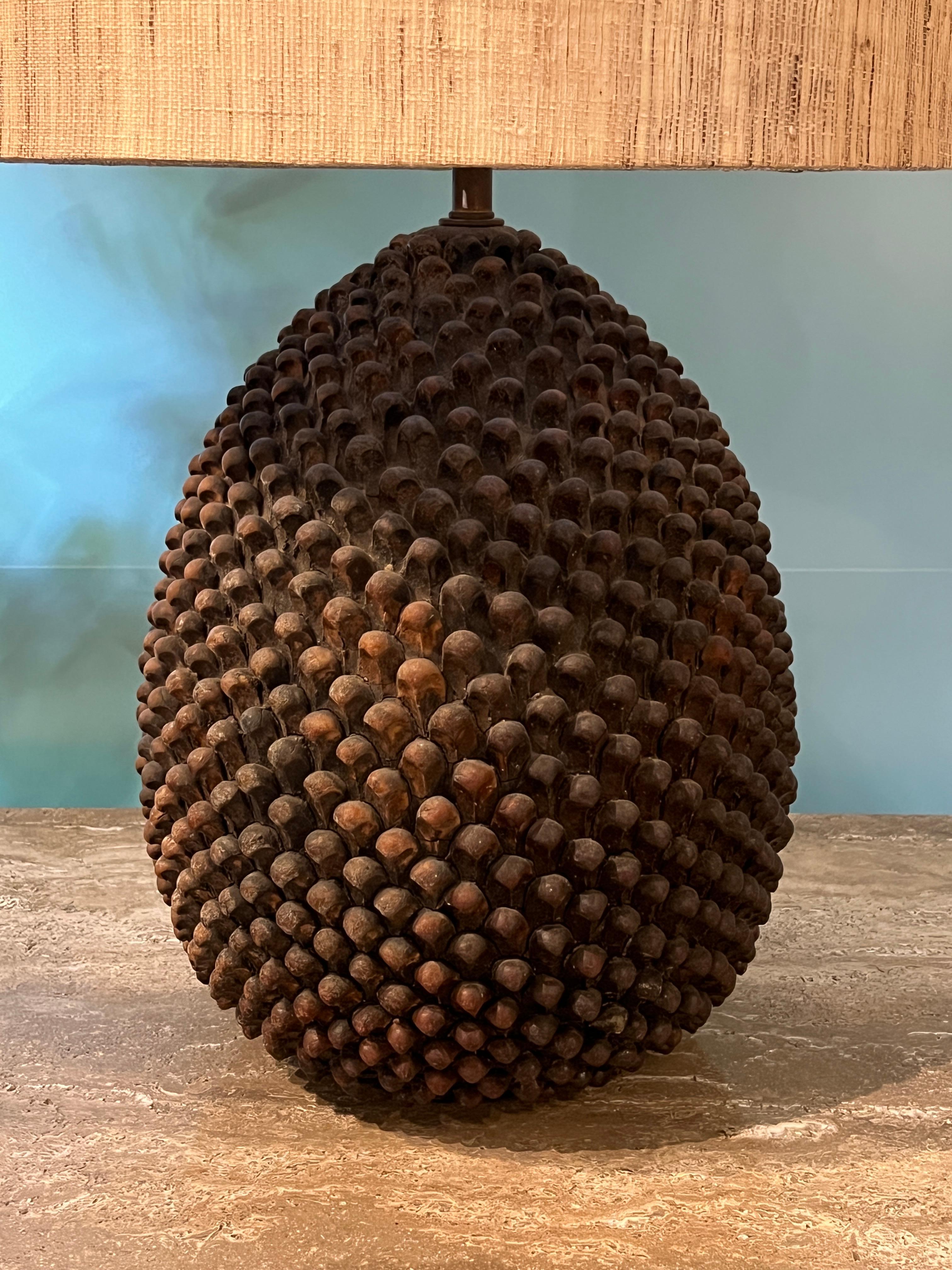 Mid-20th Century Marcello Fantoni Ceramic Pinecone Table Lamp 