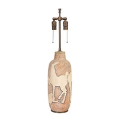 Marcello Fantoni Ceramic Table Lamp With Men And Horses 1950s