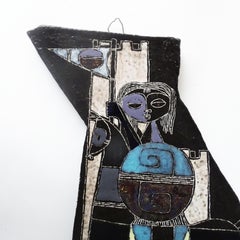 Marcello Fantoni Ceramic wall plaque, Italy 1950s