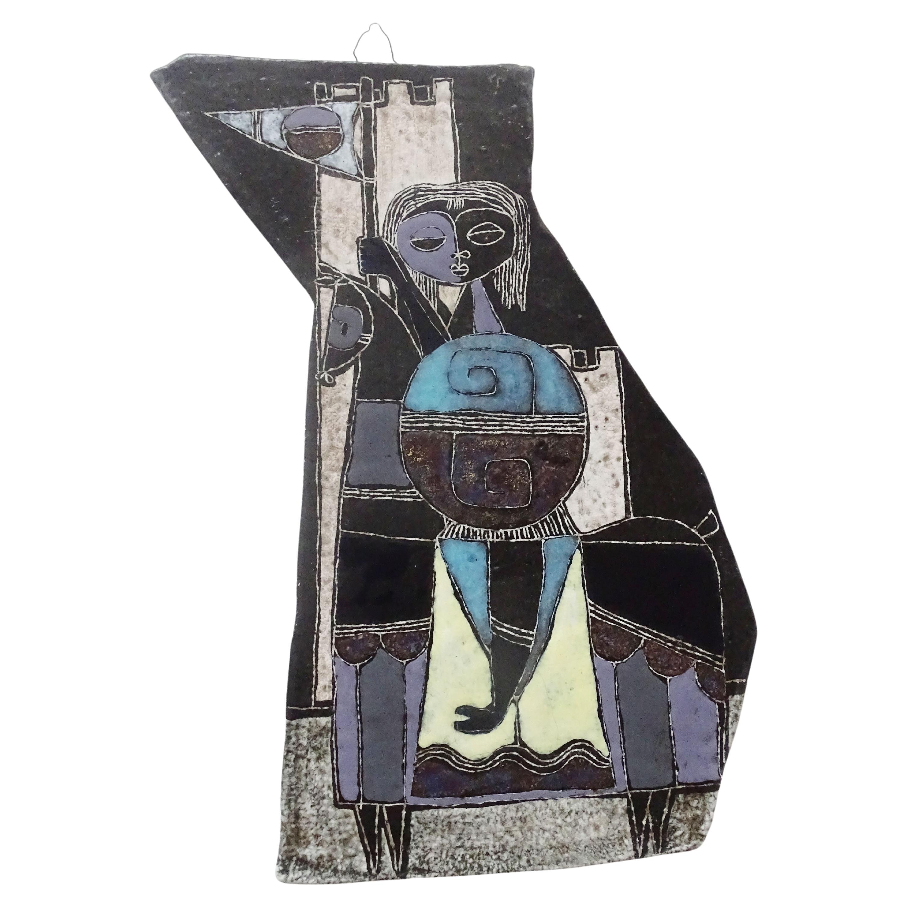 Marcello Fantoni Ceramic wall plaque, Italy 1950s