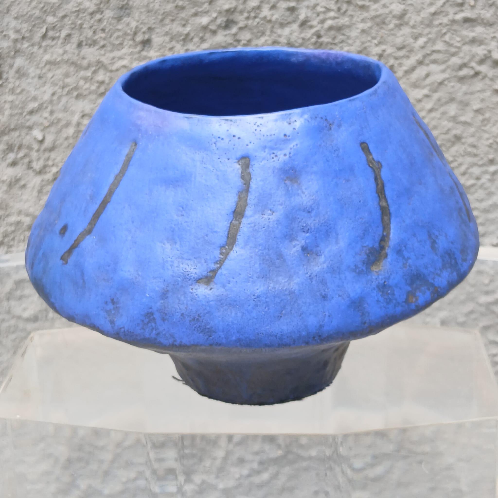 Marcello Fantoni – Ciotola Scultorea Ceramica Smaltata Blu - Firenze - Anni ’50 in vendita 1