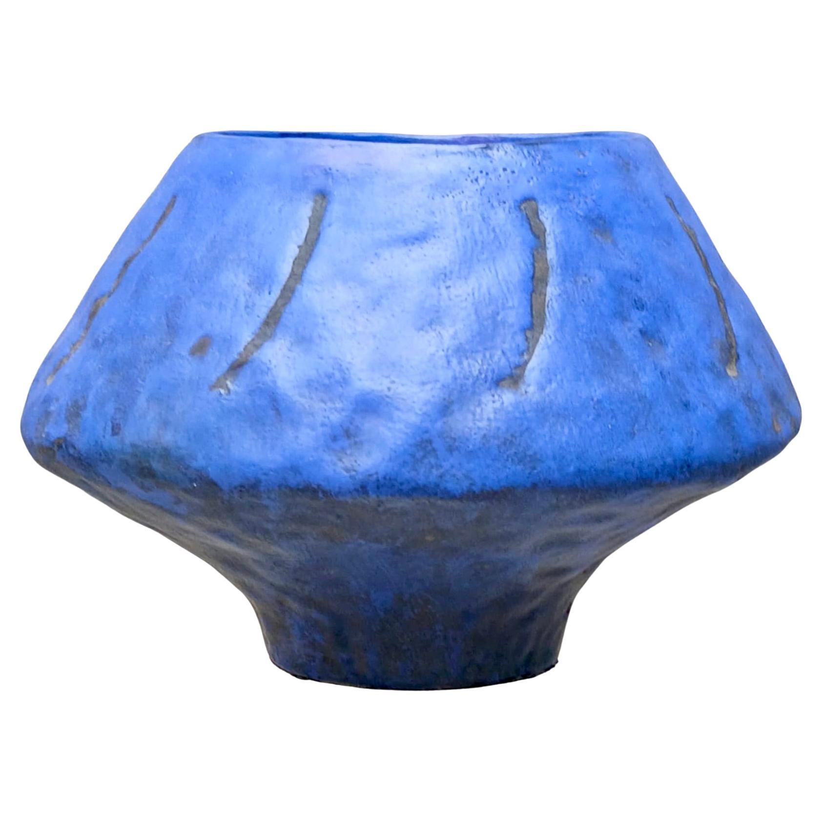 Marcello Fantoni – Ciotola Scultorea Ceramica Smaltata Blu - Firenze - Anni ’50