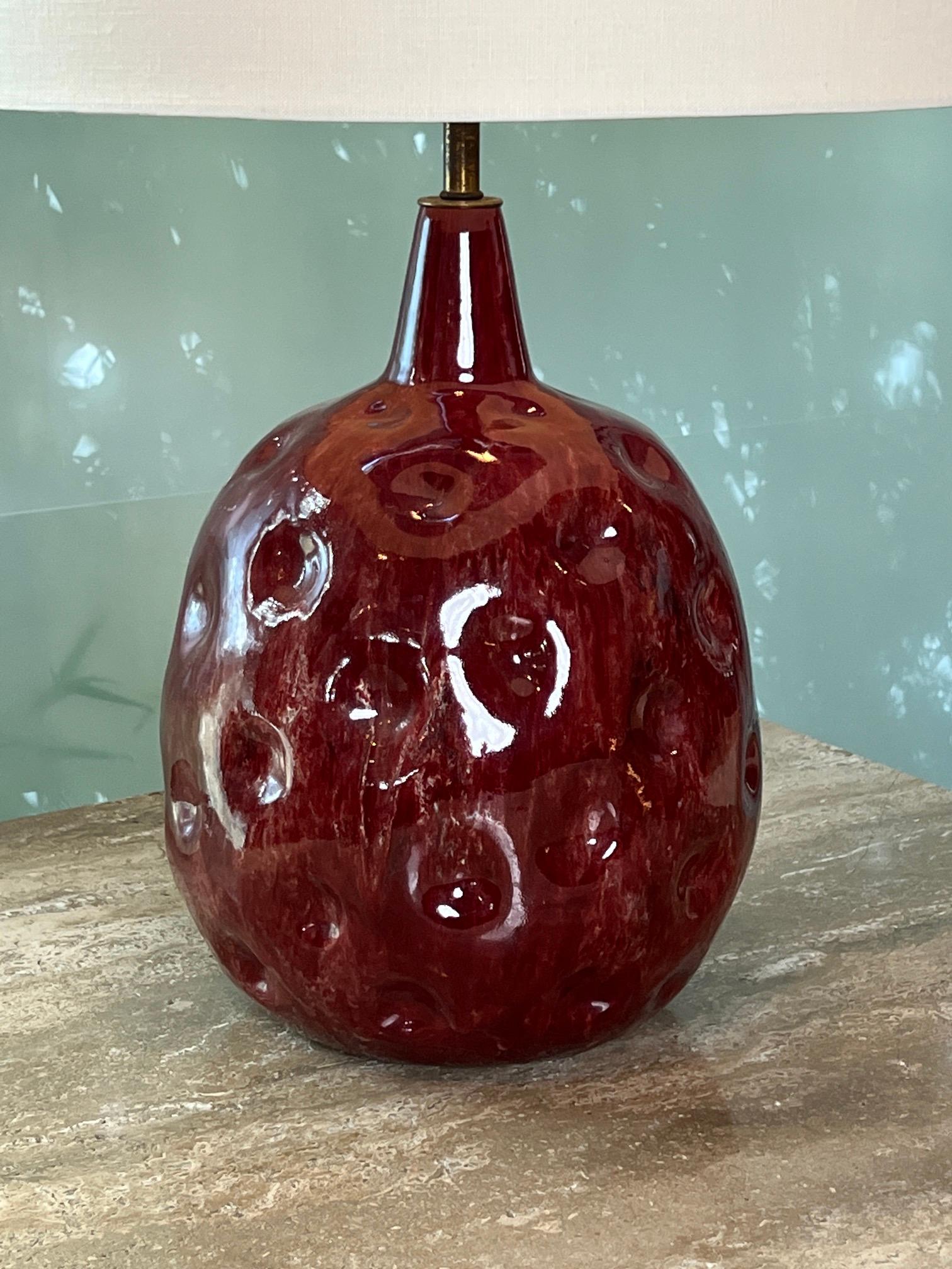 Marcello Fantoni Dimpled Ceramic Table Lamp For Sale 2