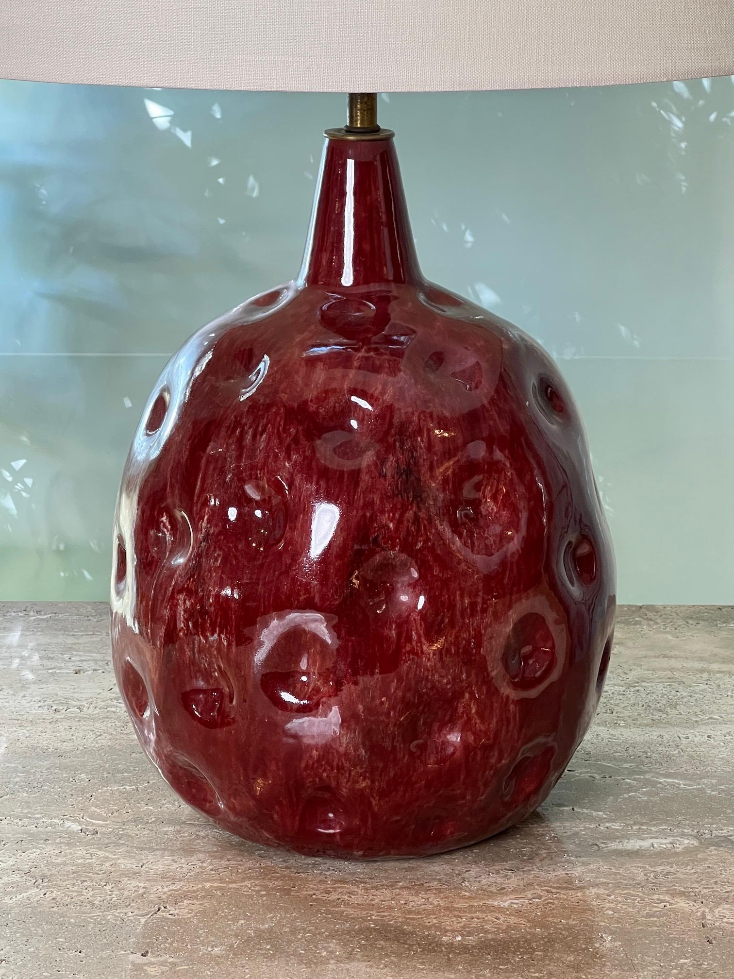 Marcello Fantoni Dimpled Ceramic Table Lamp For Sale 4