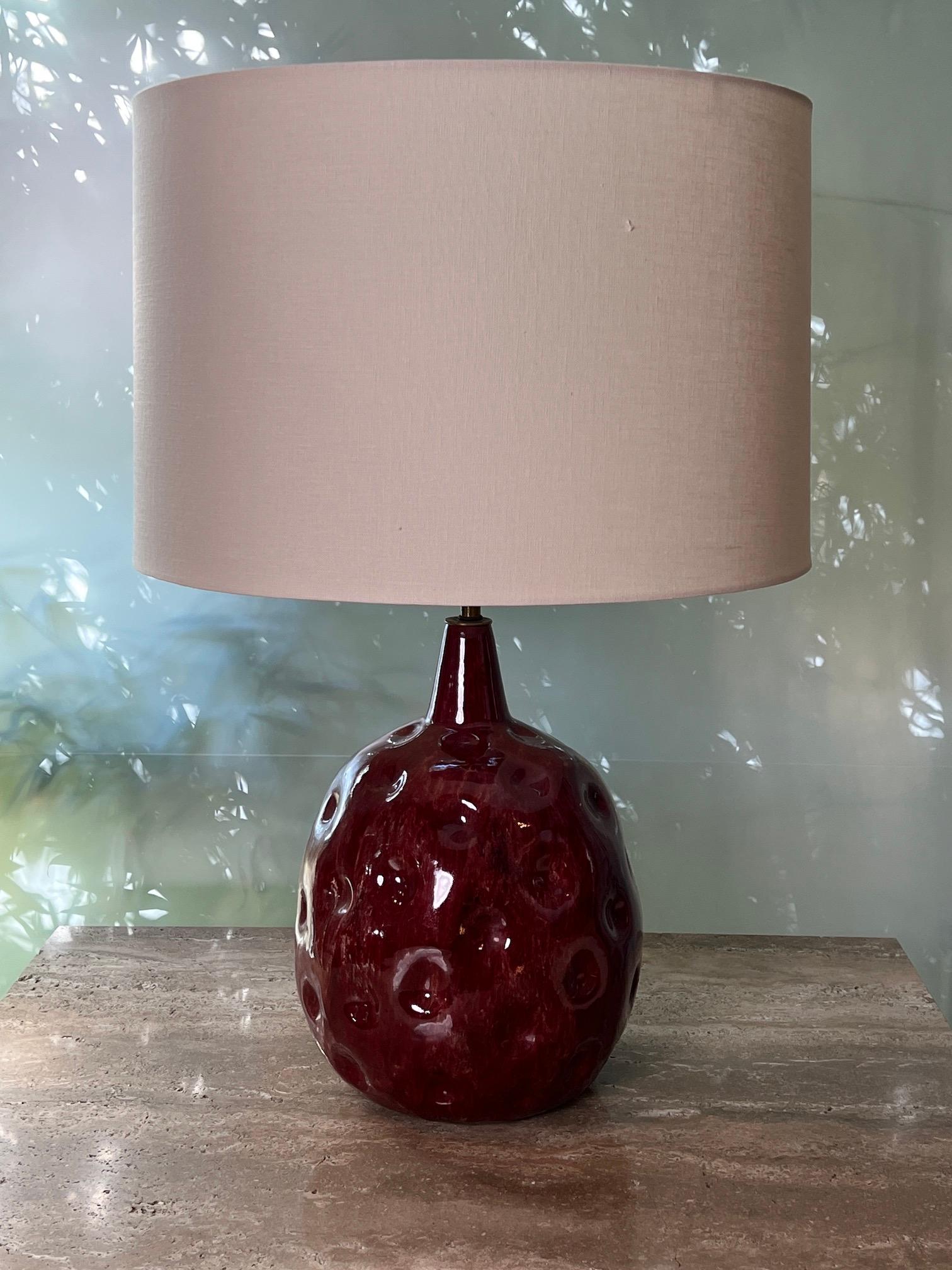 Marcello Fantoni Dimpled Ceramic Table Lamp For Sale 5