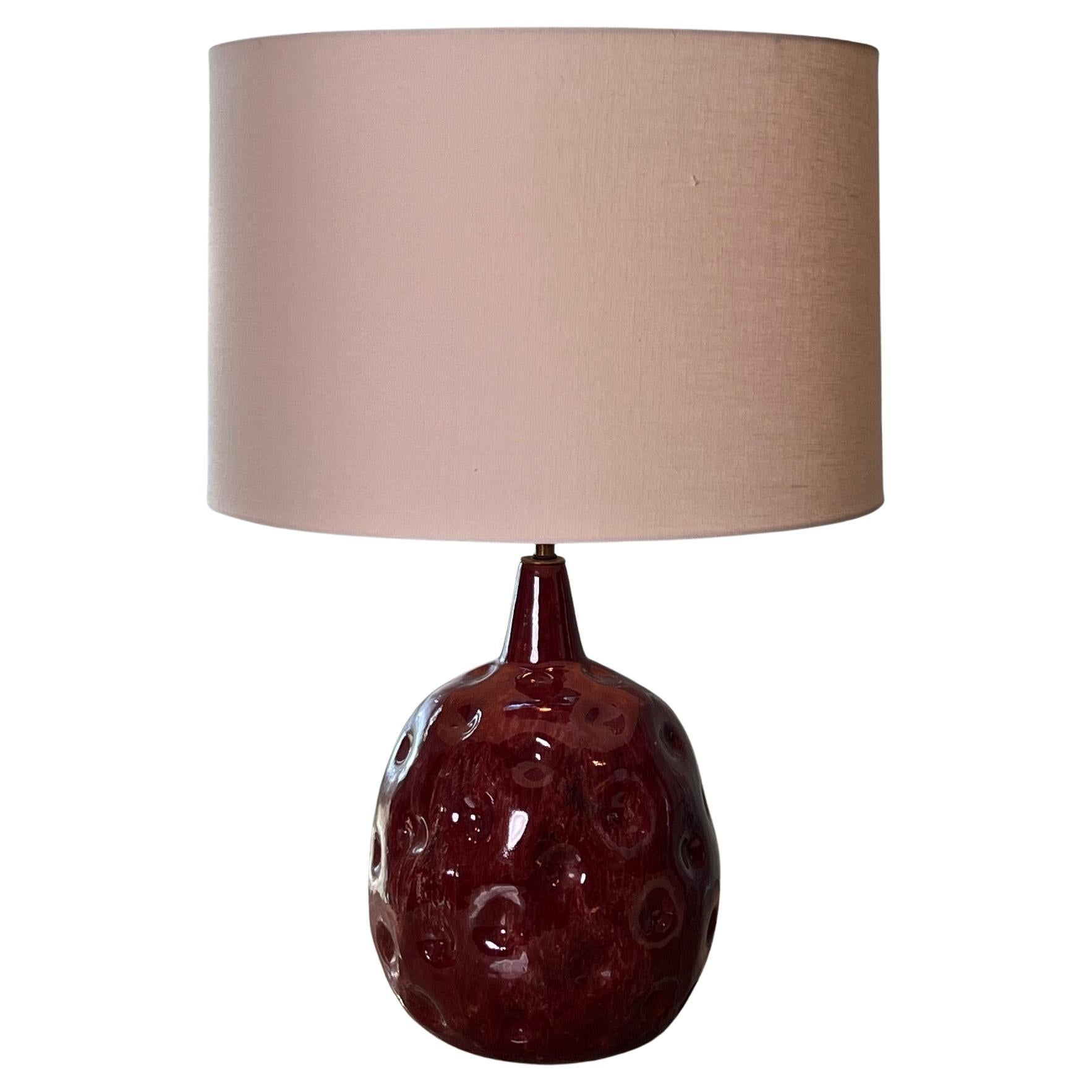 Marcello Fantoni Dimpled Ceramic Table Lamp For Sale