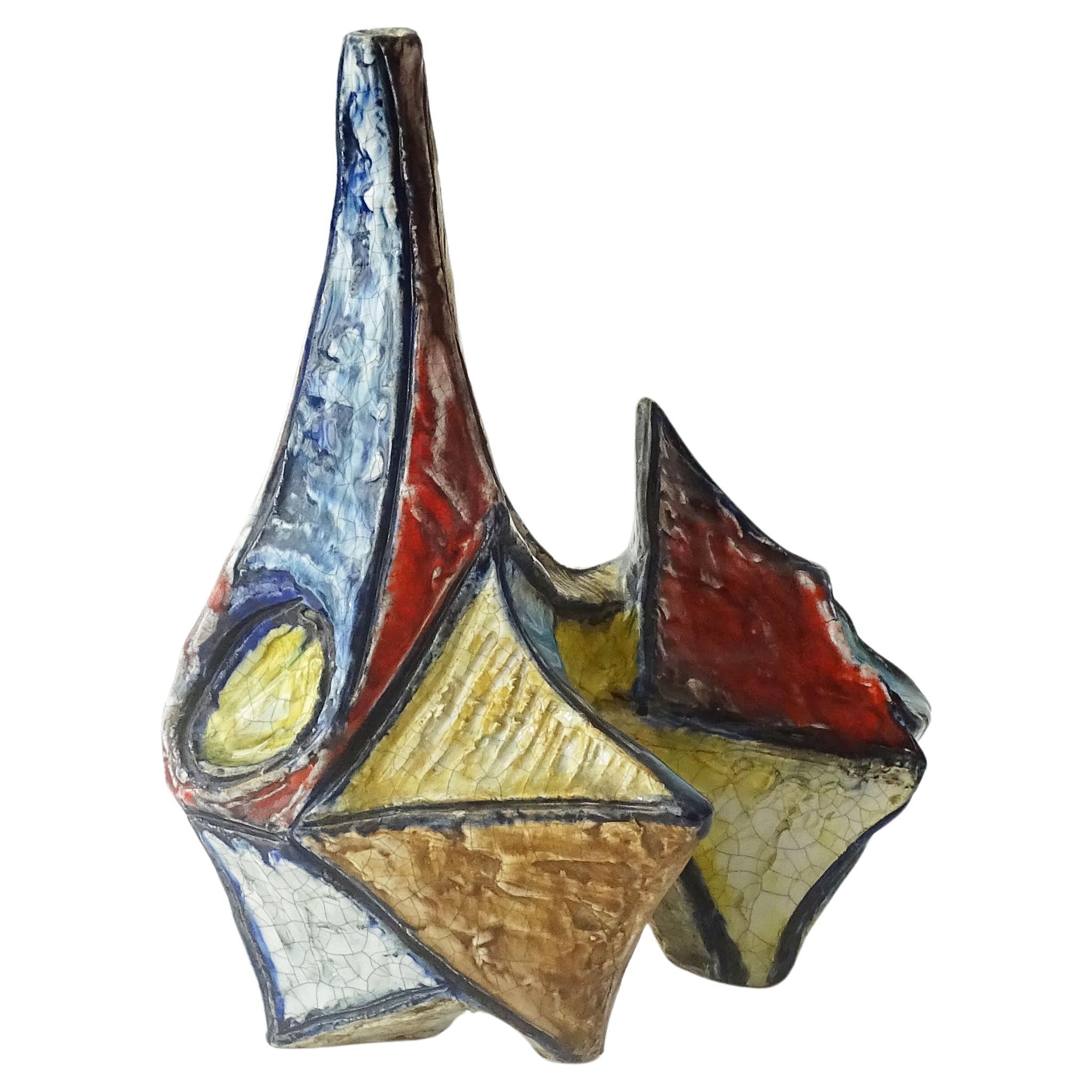 Marcello Fantoni early cubist vase, Italy 1950s