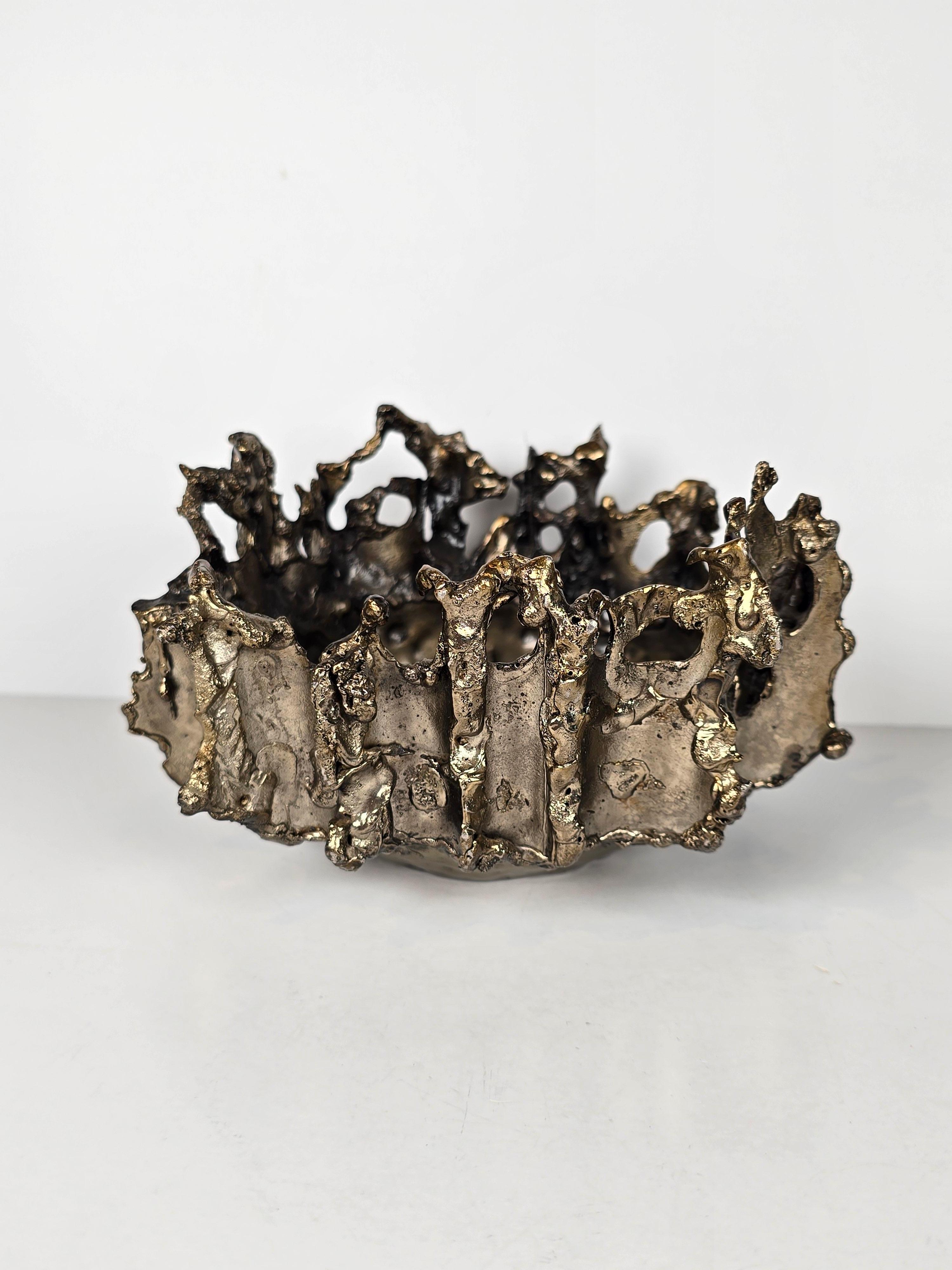 Marcello Fantoni Firenze Mid Century Modern Brutalist Bowl Vide-Poche Italiano In condizioni buone in vendita a Sarasota, FL