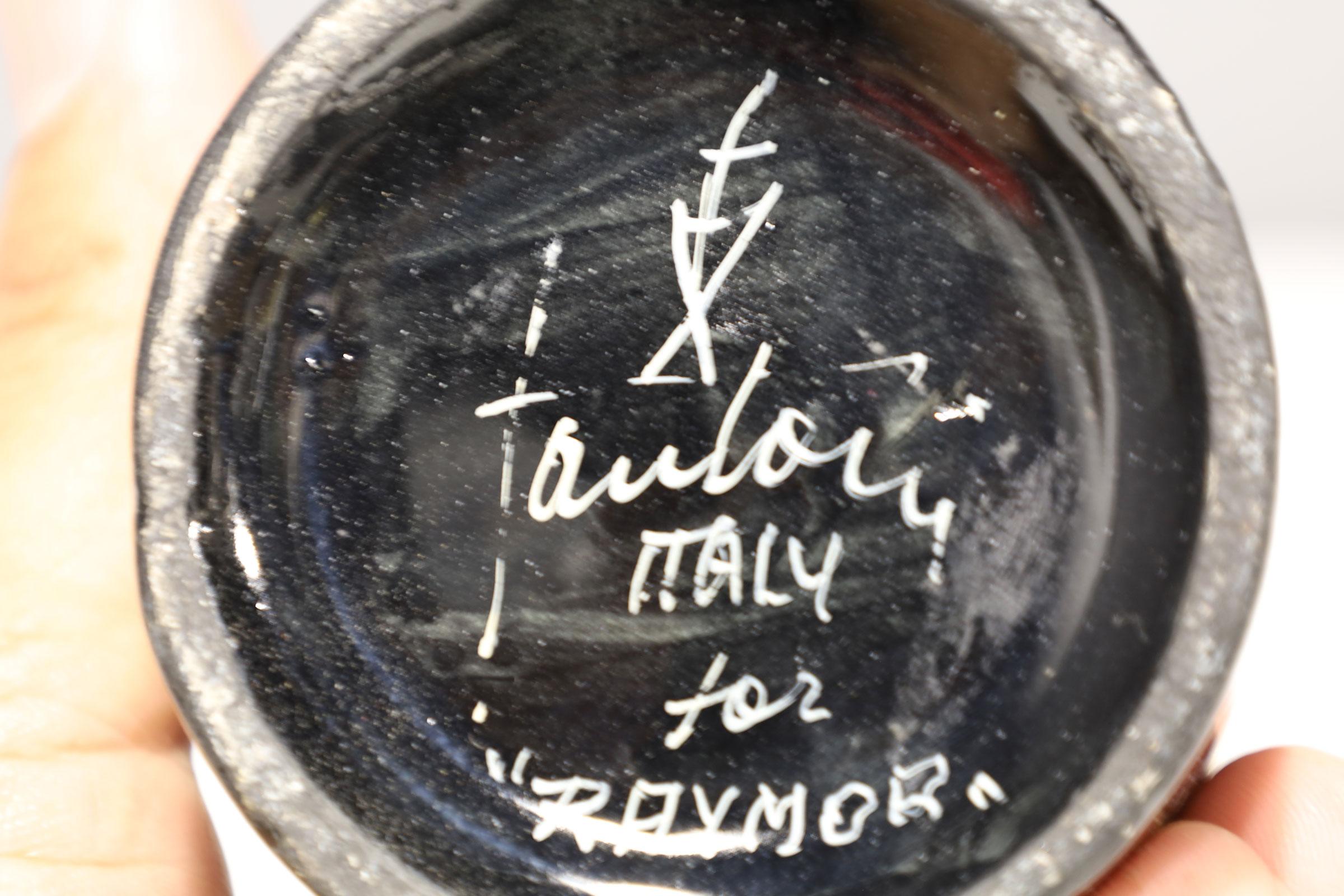 Marcello Fantoni for Raymor Glazed Ceramic Vase, Signed For Sale 1