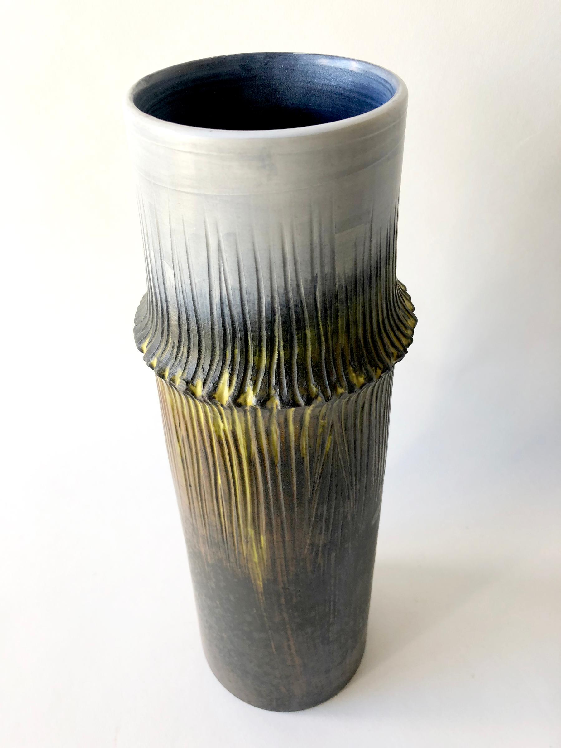 Mid-Century Modern Marcello Fantoni for Raymor Italian Modernist Ceramic Bamboo Vase