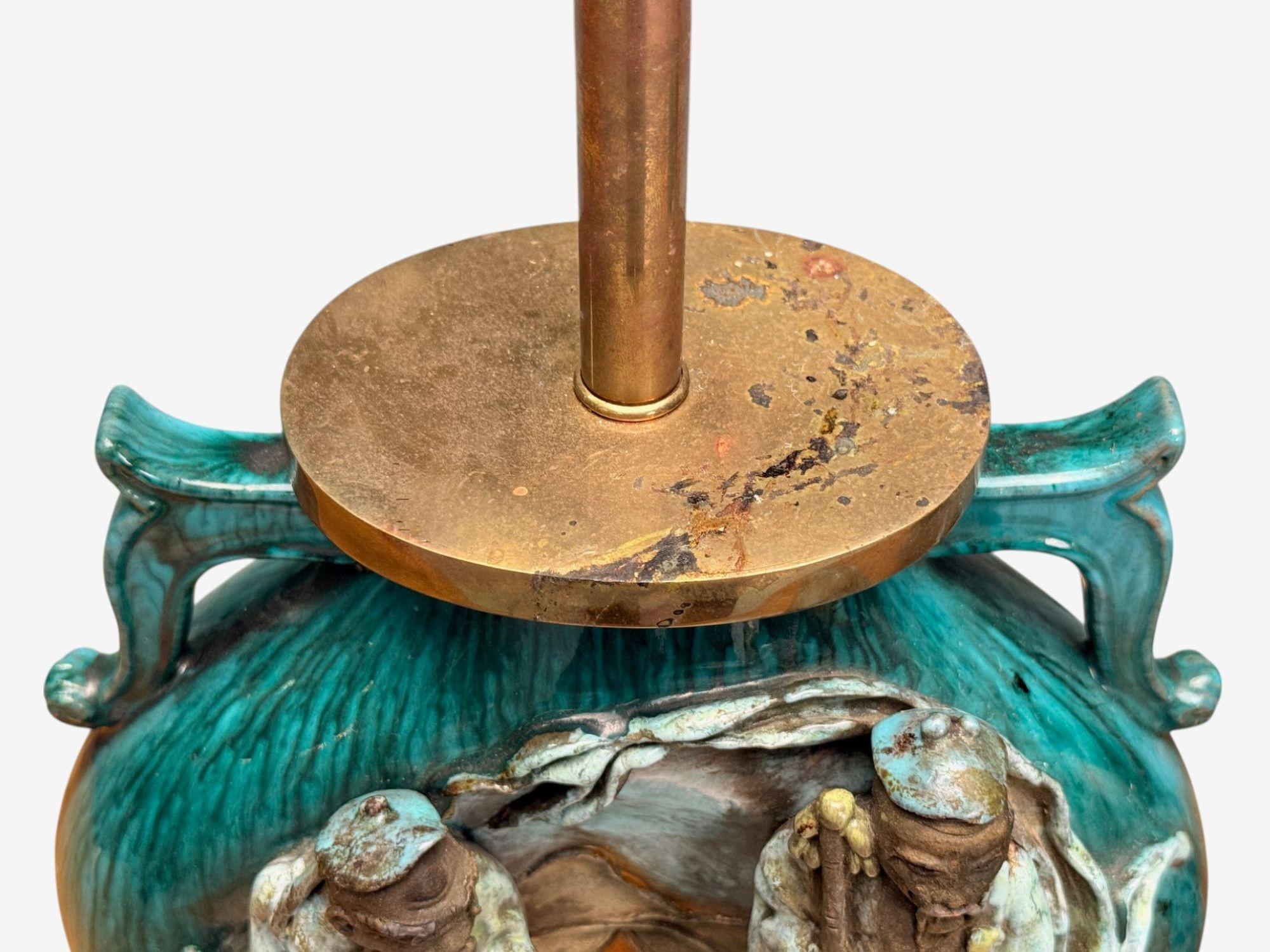 Marcello Fantoni, cerámica verde, lámparas de mesa chinas, Italia, década de 1940 Cerámico en venta