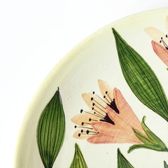 Marcello Fantoni Highly Unusual Modernist Flowers Ceramic Wall Plate