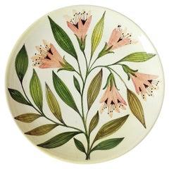 Marcello Fantoni Highly Unusual Modernist Flowers Ceramic Wall Plate