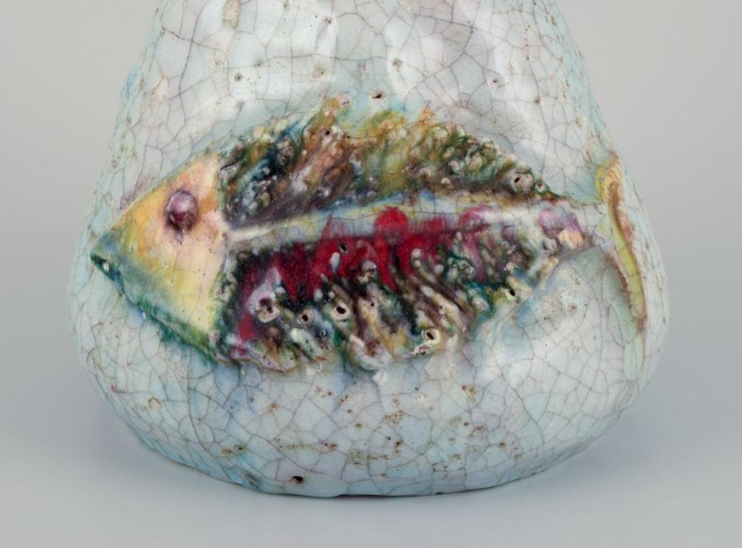 Marcello Fantoni, italienischer Keramiker. Große Keramikvase mit Fischmotiv im Zustand „Hervorragend“ im Angebot in Copenhagen, DK