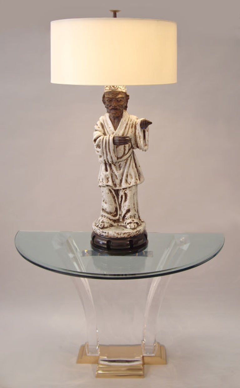 Marcello Fantoni Italian Glazed Ceramic Lamp For Sale 1